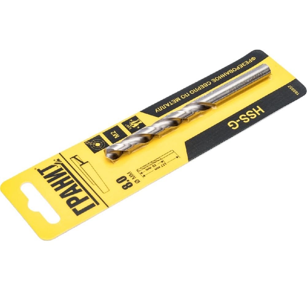 Сверло по металлу Гранит HSS-G 8,0х117/75