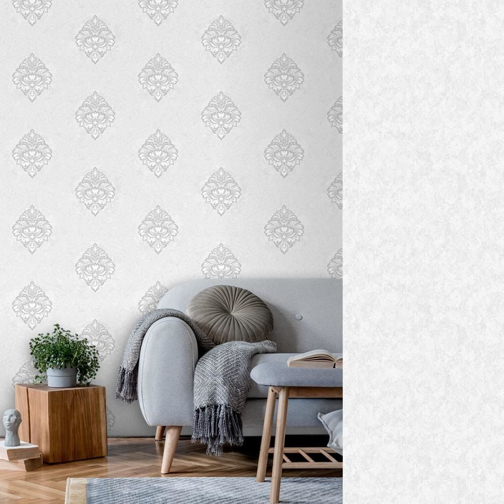 Обои Aurora Раджа С50 5004 01 белые штукатурка 1,06х10,05 м