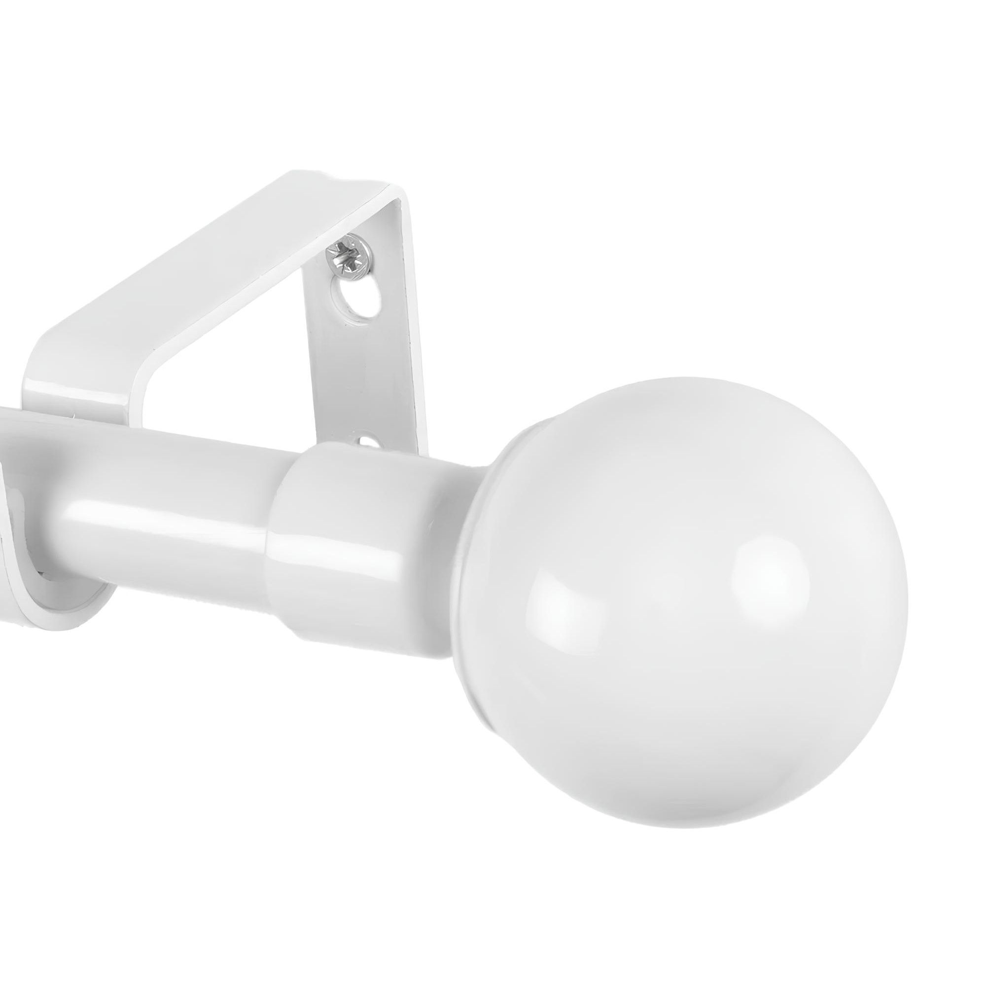 Карниз настенный раздвижной однорядный d16/19 мм 160-300 см Сфера белый глянец