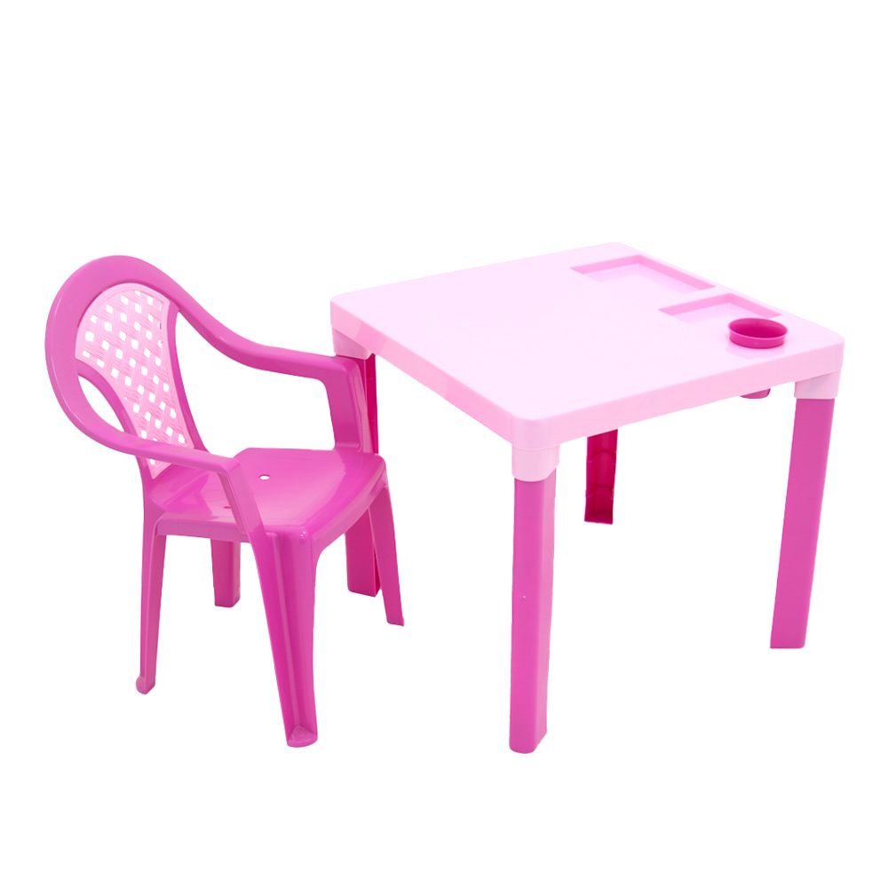 Стол детский пластиковый розовый