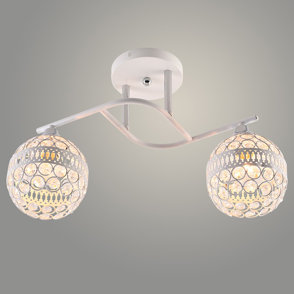 Люстра потолочная XA1585/2 WH+CR белый/хром 2х60Вт E27 d430 h270 crst, HN23