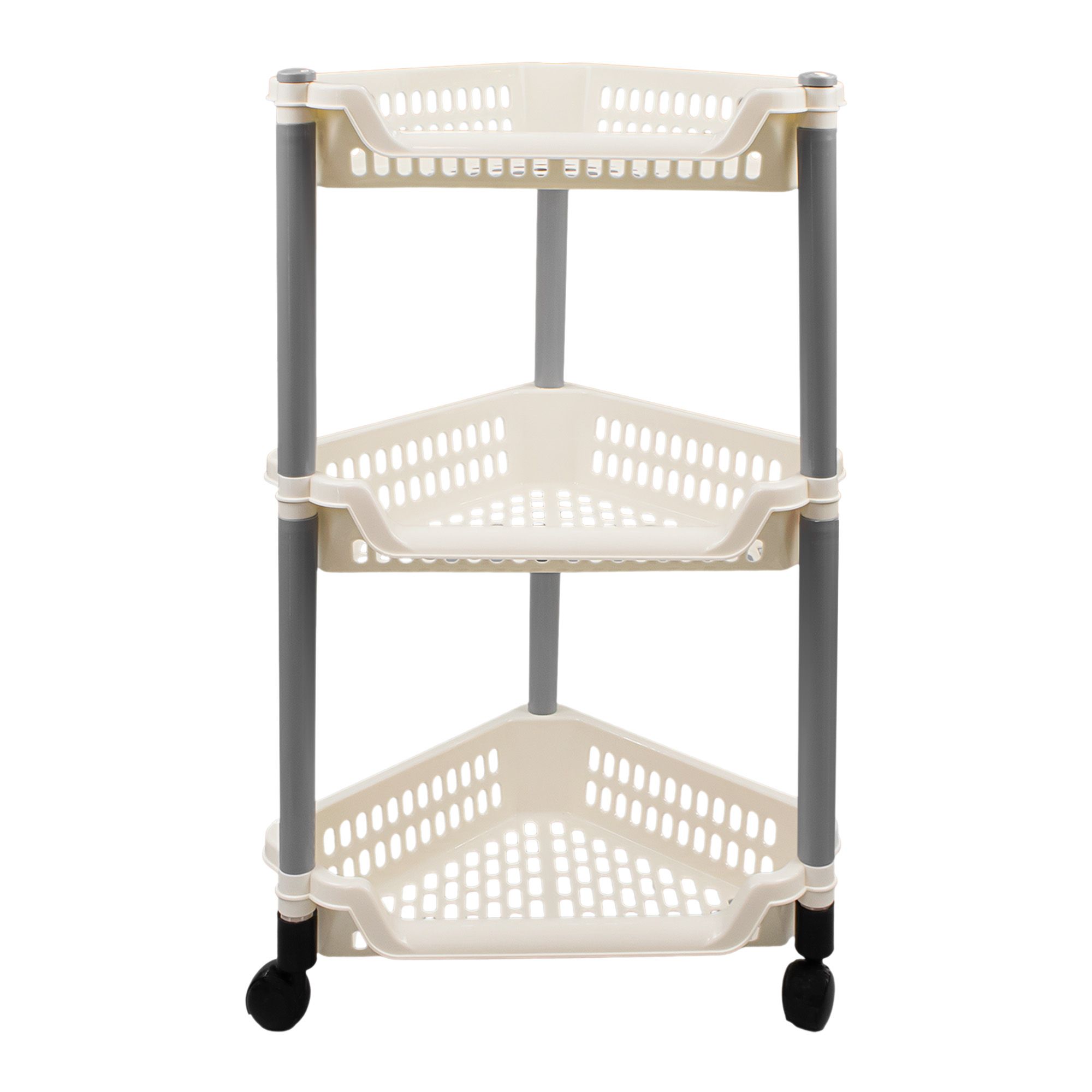 Этажерка угловая на колесах 380х580х300 мм 3 секции