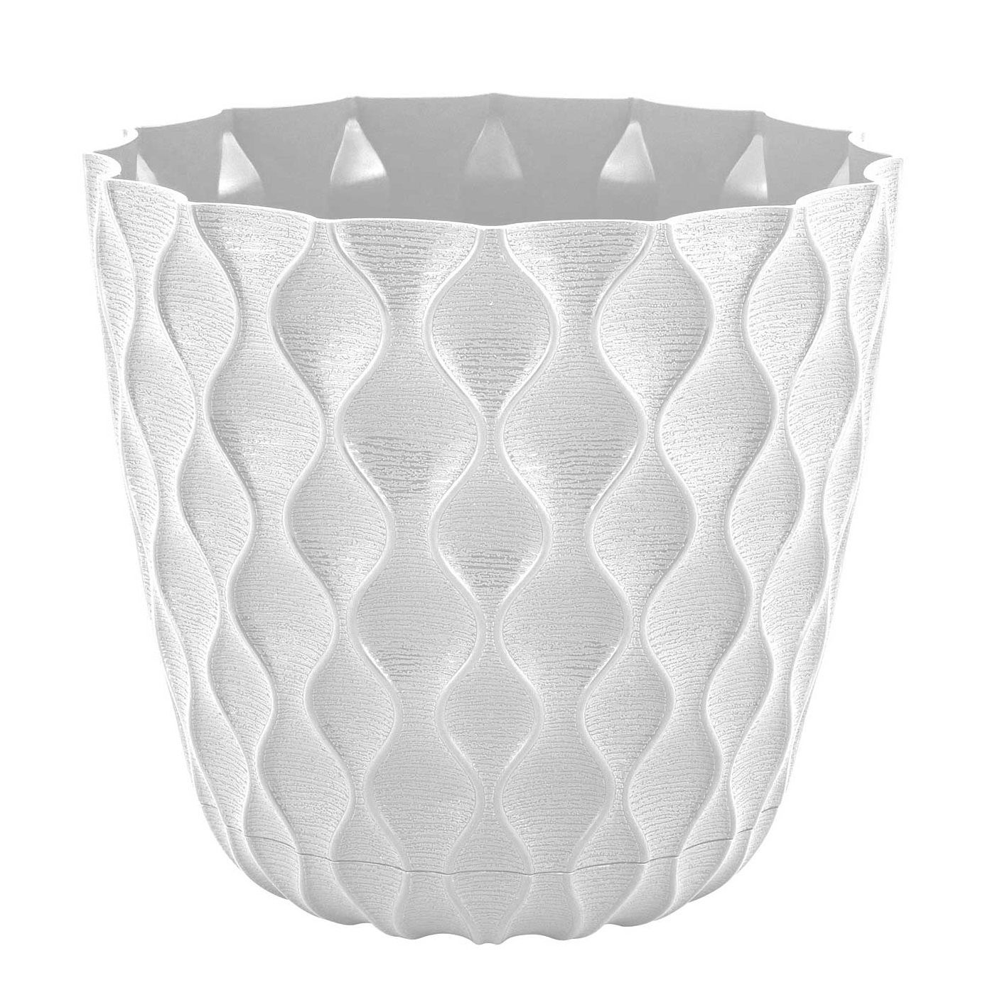 Горшок цветочный InGreen Wave Белоснежный жасмин 17,5 см 2,5 л с дренажной сеткой и съемным поддоном