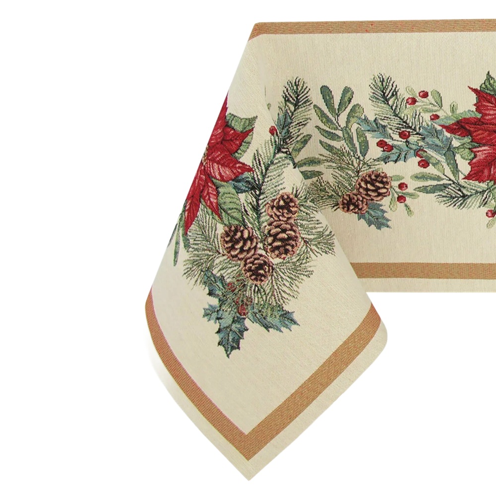 Скатерть декоративная гобелен Рождественская звезда 140х290 см 2414105