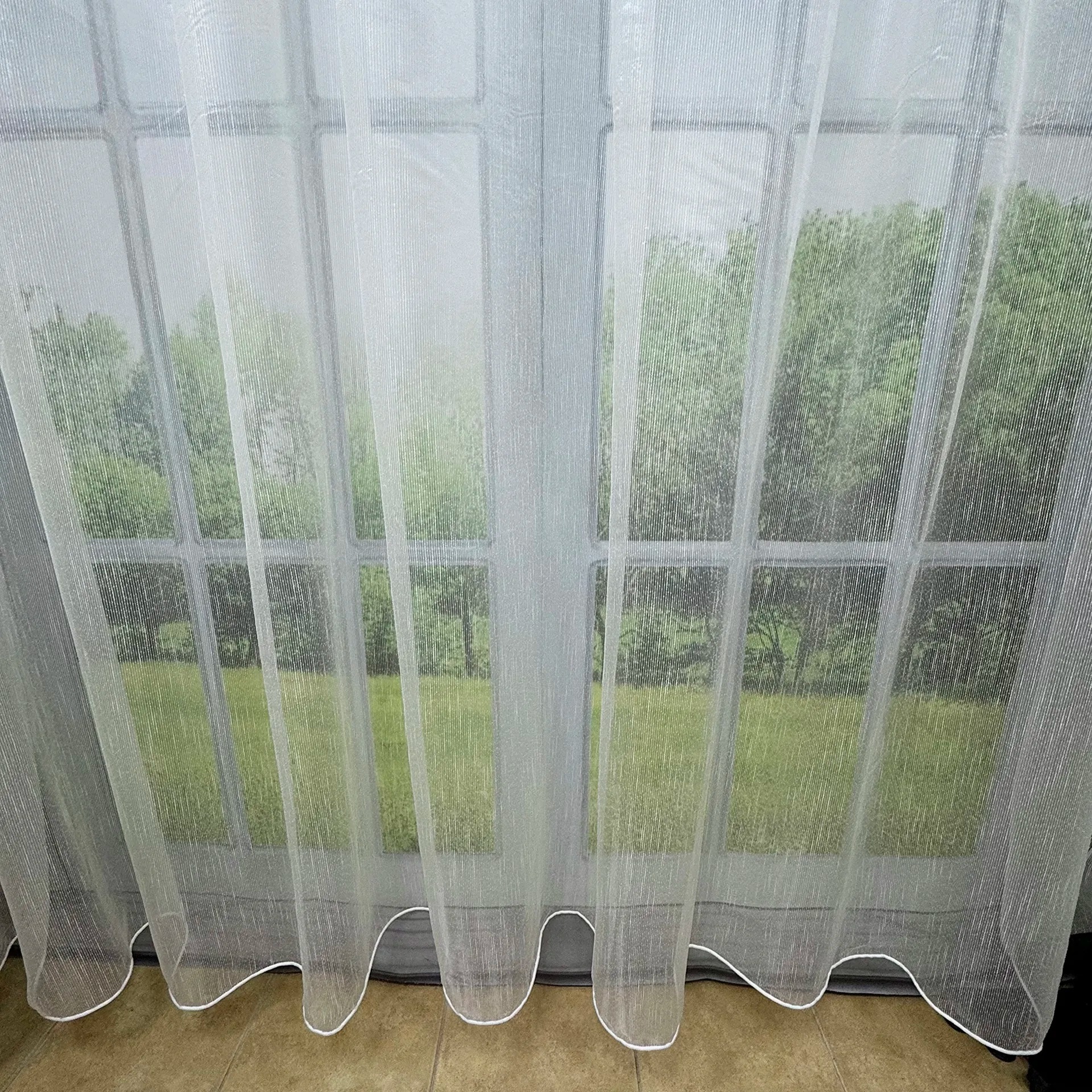 Ткань для штор Тюль органза фэнтези Texrepublic RS Rain Littel-02/280 OFen ut белая