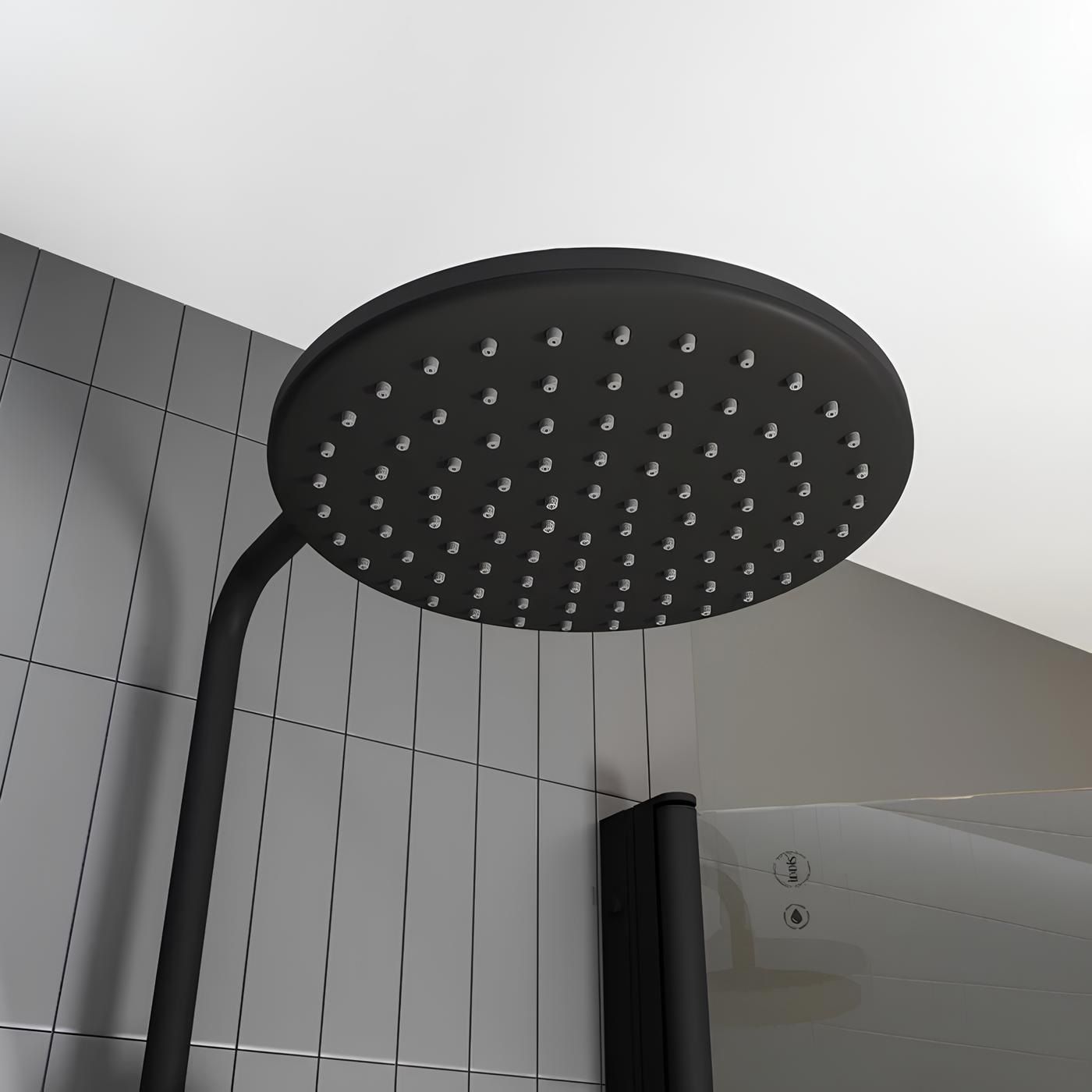 Душевой гарнитур с верхней лейкой Iddis Ray RAYMS3Fi76 черный матовый