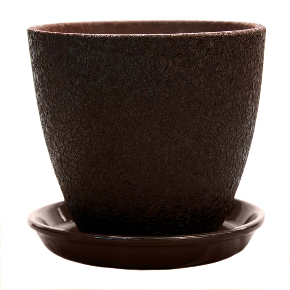 Горшок цветочный Бутон Винил шоколад 12 см 0,9 л