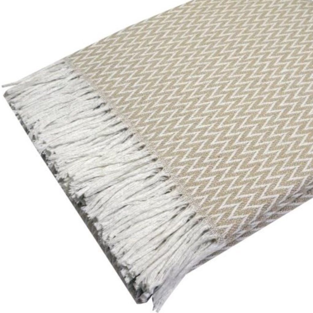 Плед Wenge Concept Marta с бахромой 140х200 см белый/бежевый