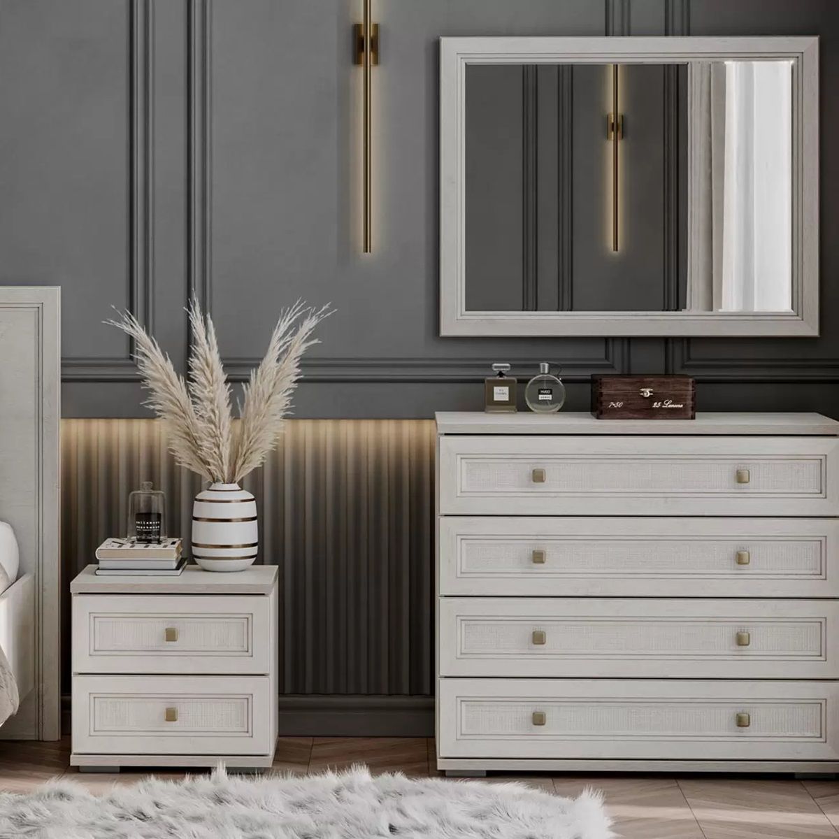 Тумба прикроватная Александрия ТБ-108 451х430х374 мм Сосна Санторини светлый