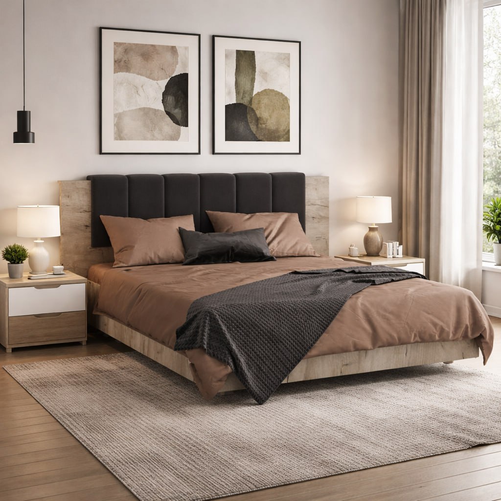 Кровать Джулия 1600х2000 мм Дуб крафт серый с ортопед основанием и ПМ