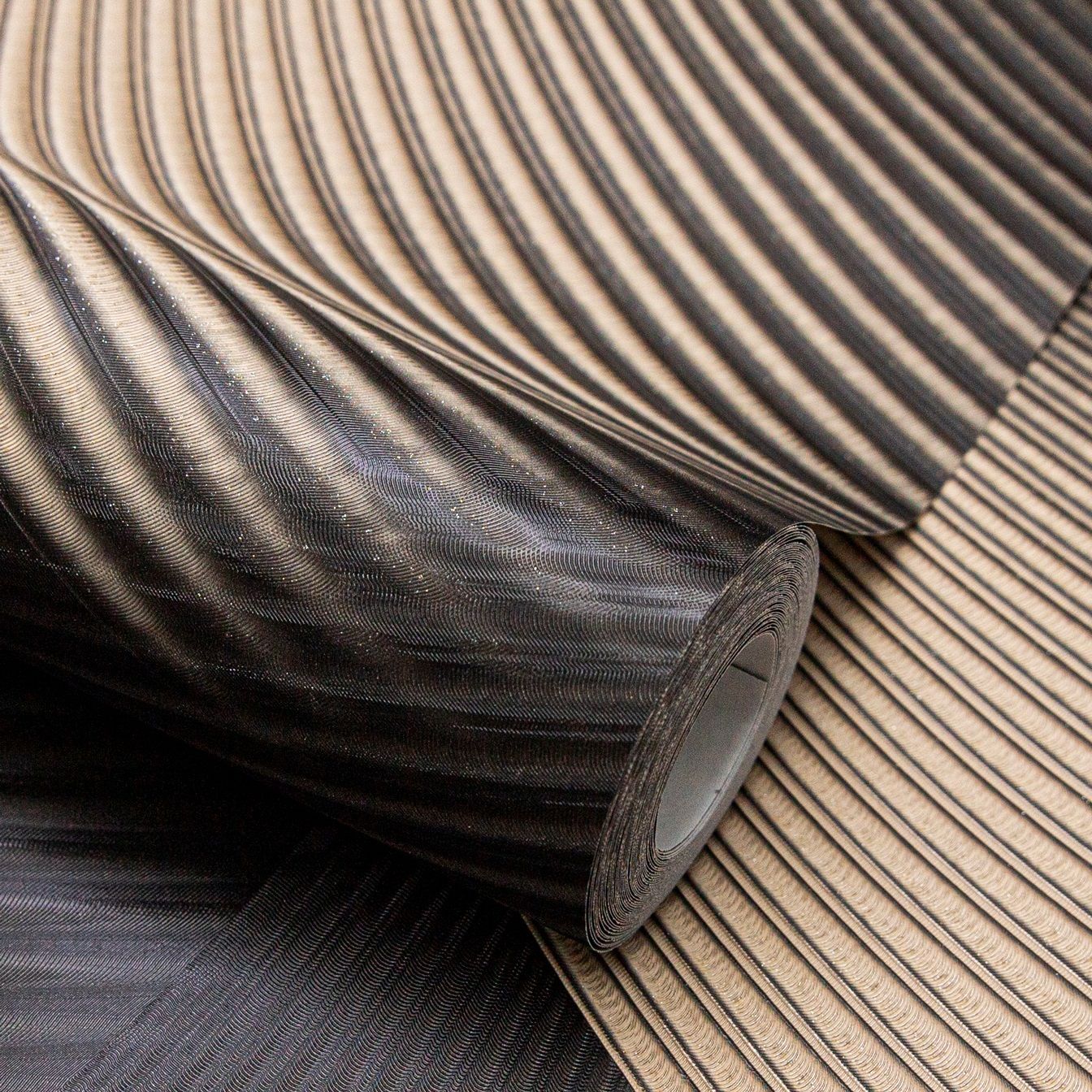 Обои WallSecret Singapur 9081-26 черные абстракция 3D 1,06х10,05 м