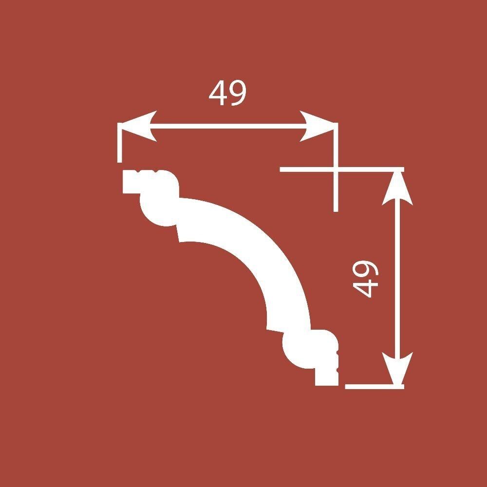 Карниз потолочный KX008, 49х49, 2000мм, Экополимер/16