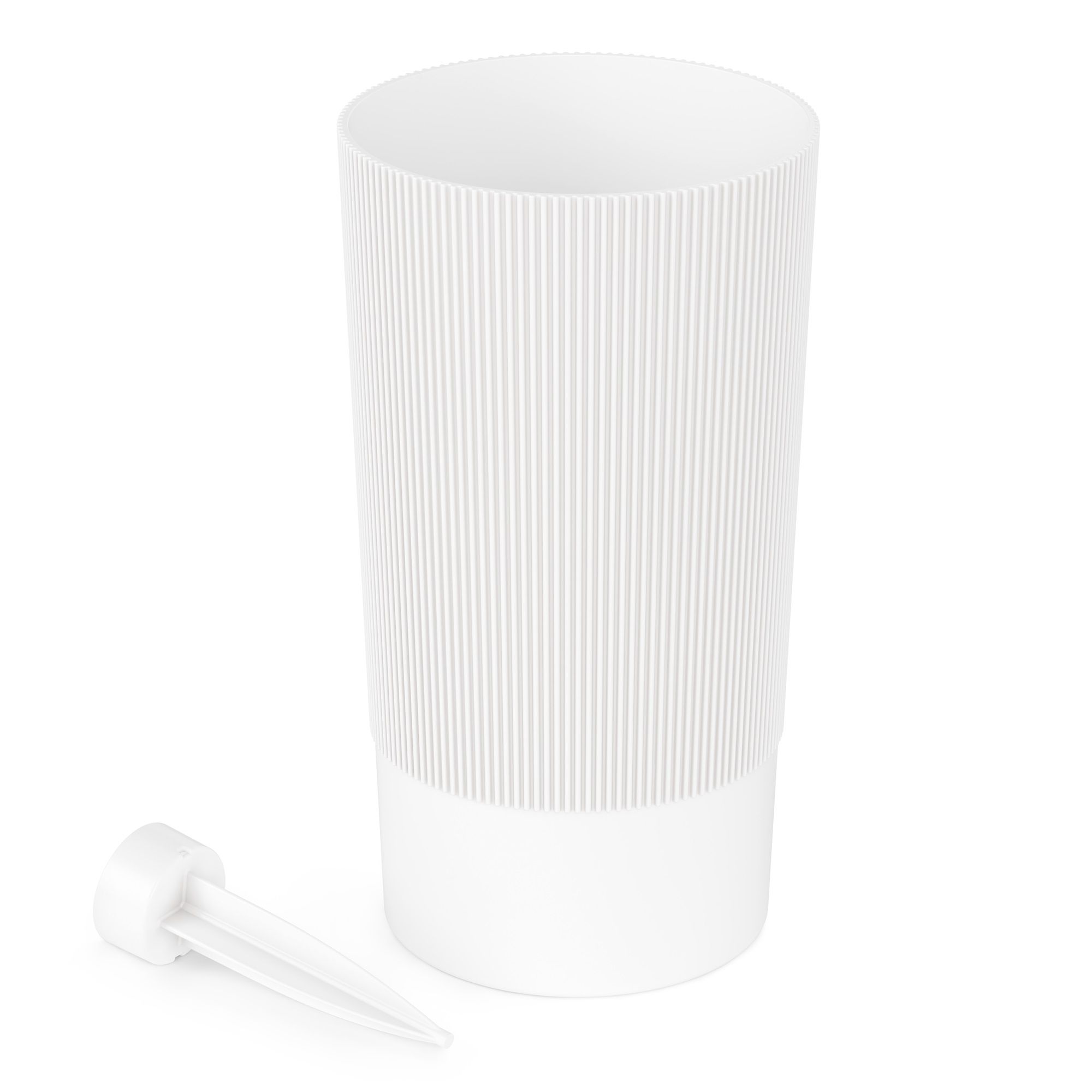 Ваза пластиковая Версаль 28 см d15 см 3,75 л белая с колышком