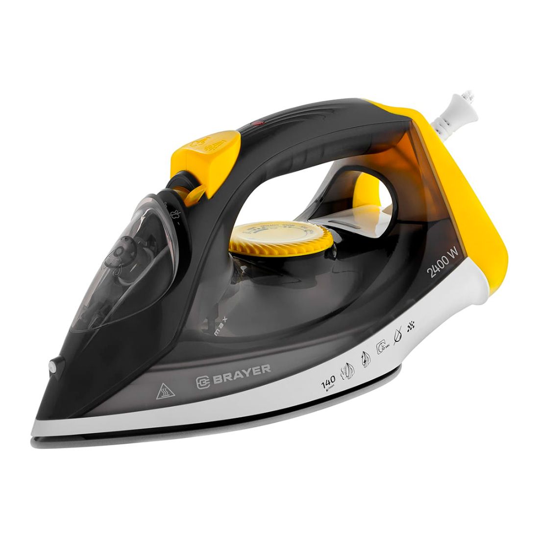 Утюг Brayer 2400 Вт керамич пар 140 г/мин антикапля разбрызг 330 мл 4003BR-GY самоотчистк