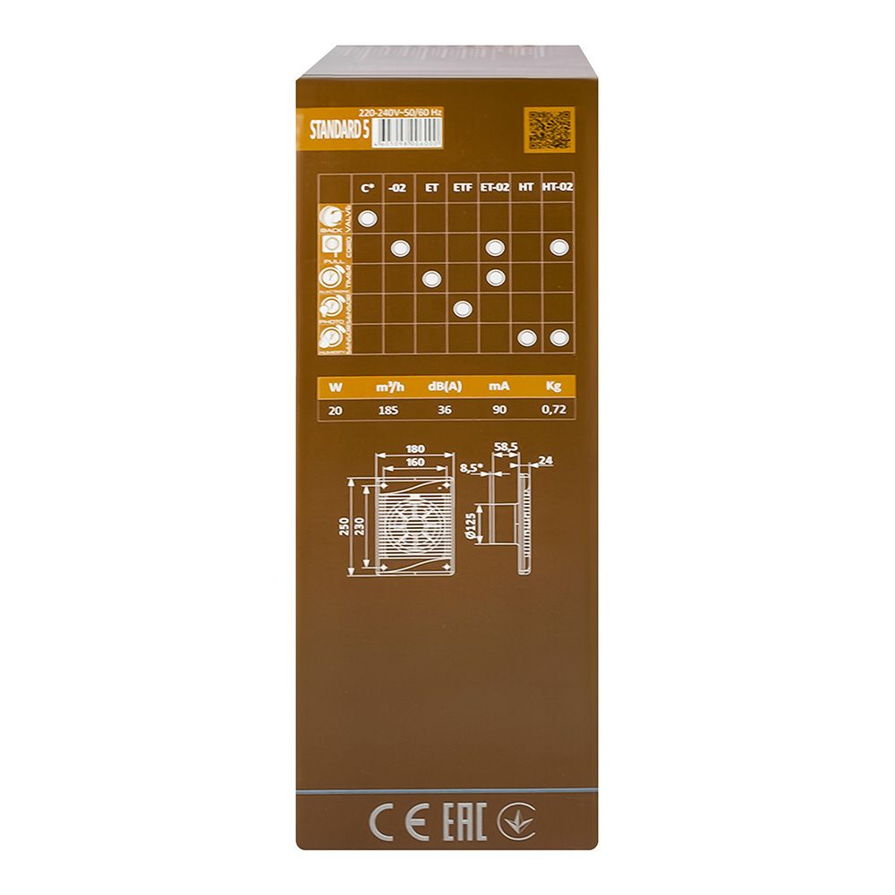 Вентилятор осевой накладной Standart 5 с индикацией работы D125