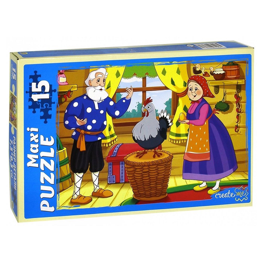 Макси-пазлы 15 элементов Курочка ряба