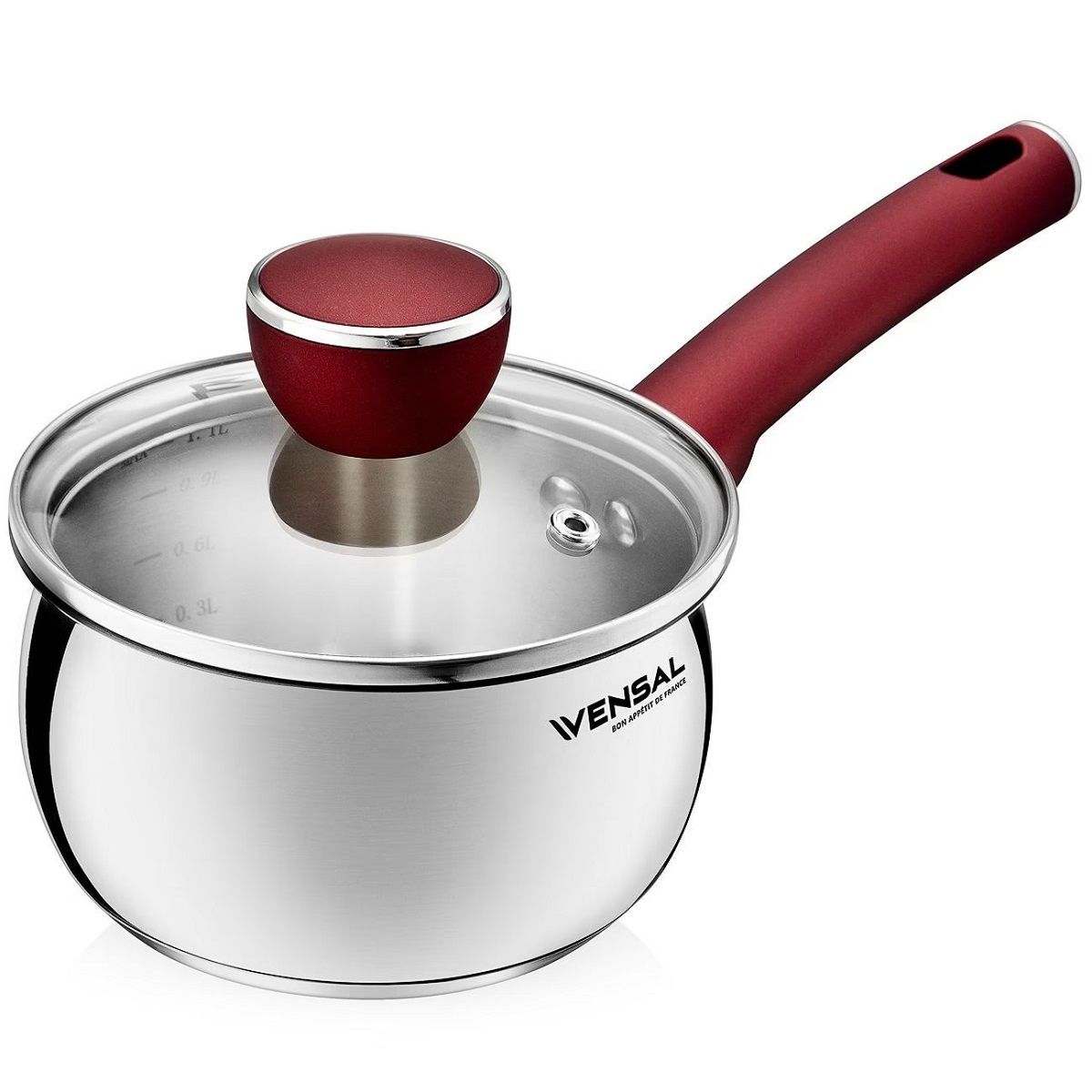 Набор посуды 4 предмета Кастрюля 20 см, ковш 14 см нержавеющая сталь Vensal Joli 1548VS