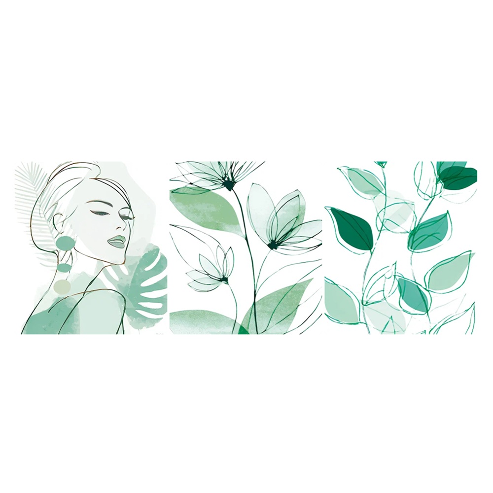 Картины-холсты Зеленая симфония 40х50 см 3 шт set-15449/15450/15451