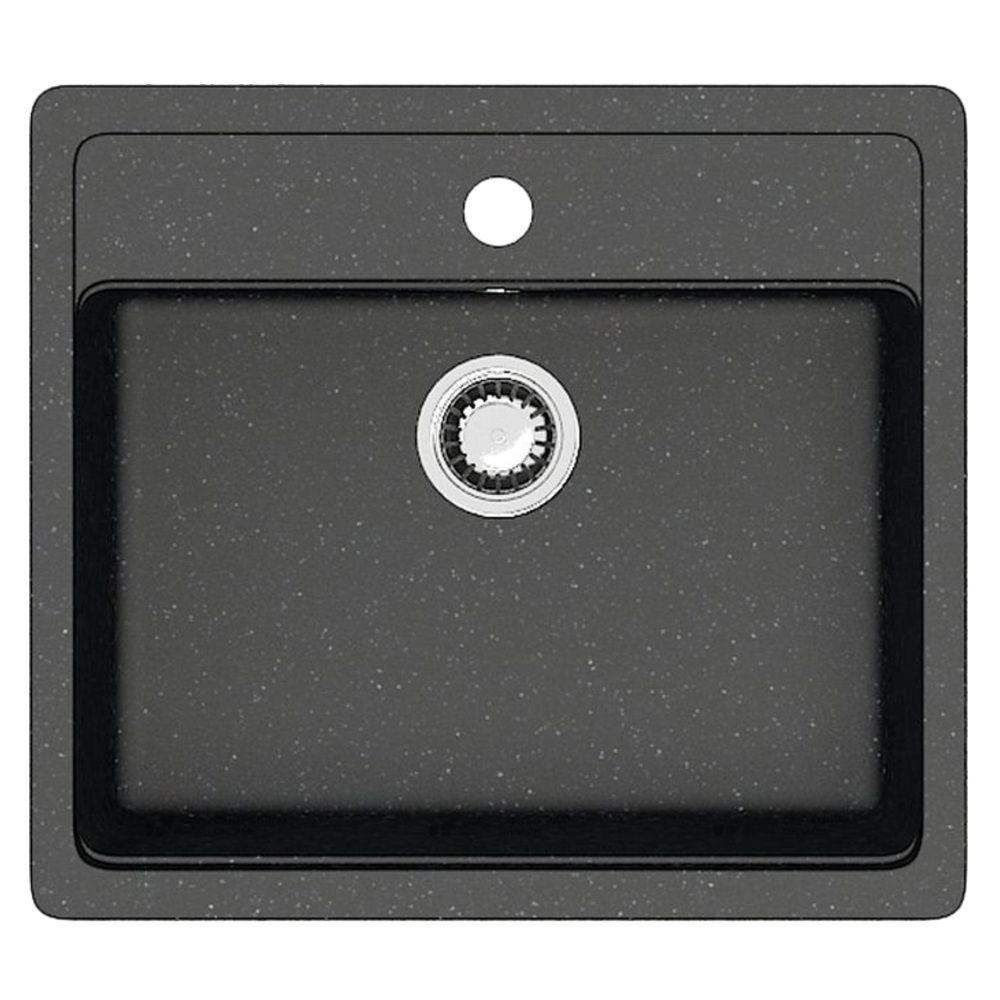 Мойка врезная Карельский камень 9/Q4 570х505х200 мм черный