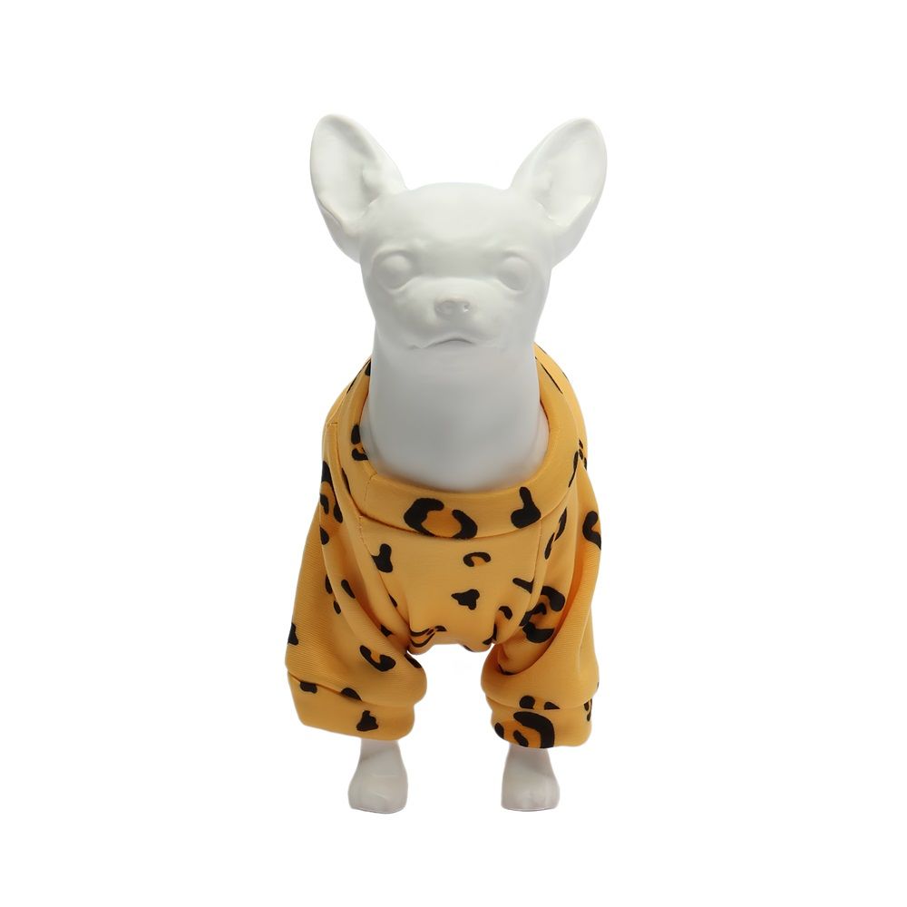 Кофта-толстовка на флисе для собак мелких пород Bro Style принт леопард р 2XL