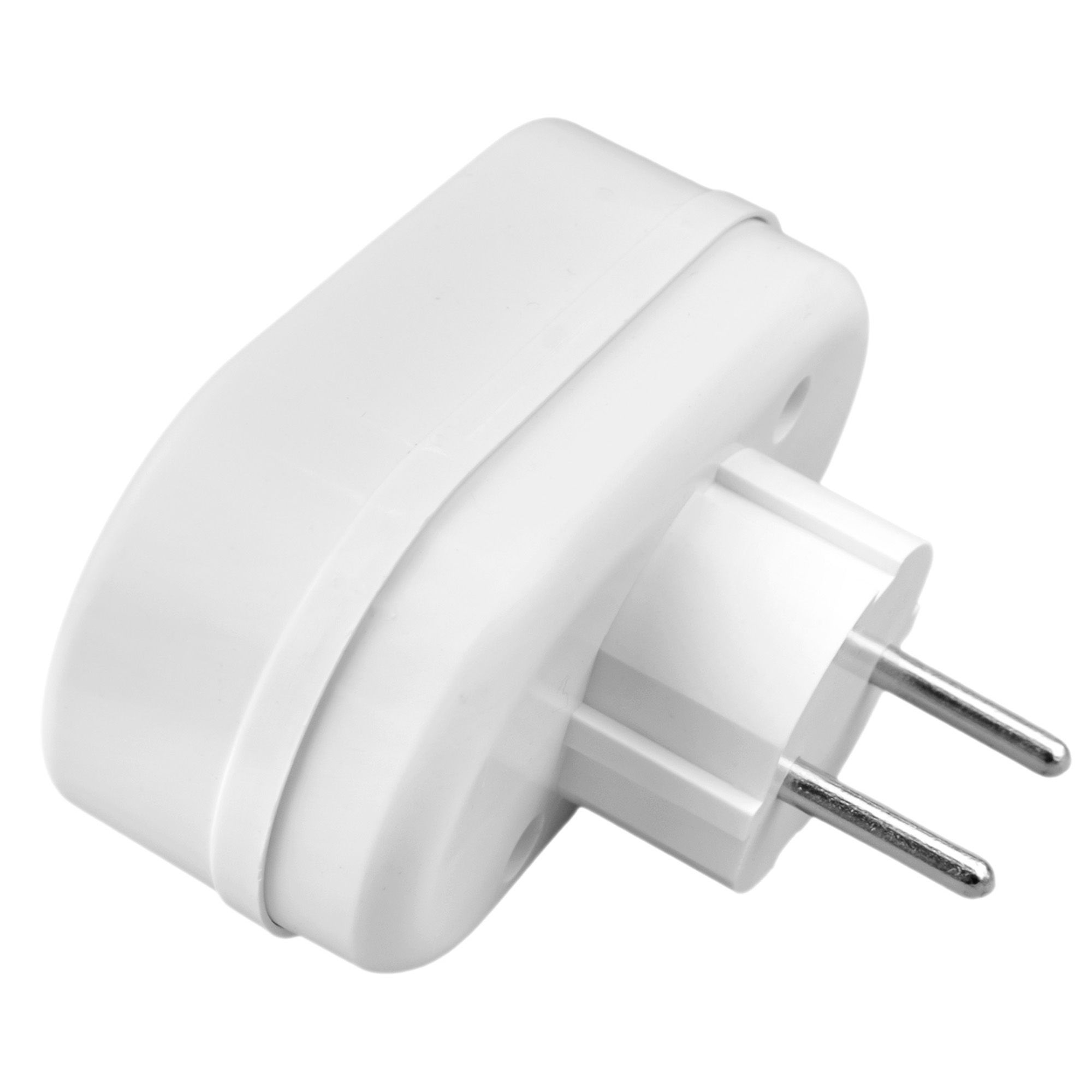 РАЗВЕТВИТЕЛЬ  2-х местный  белый без/заз. 6А 250В. Полистирол"QP!" 2Т