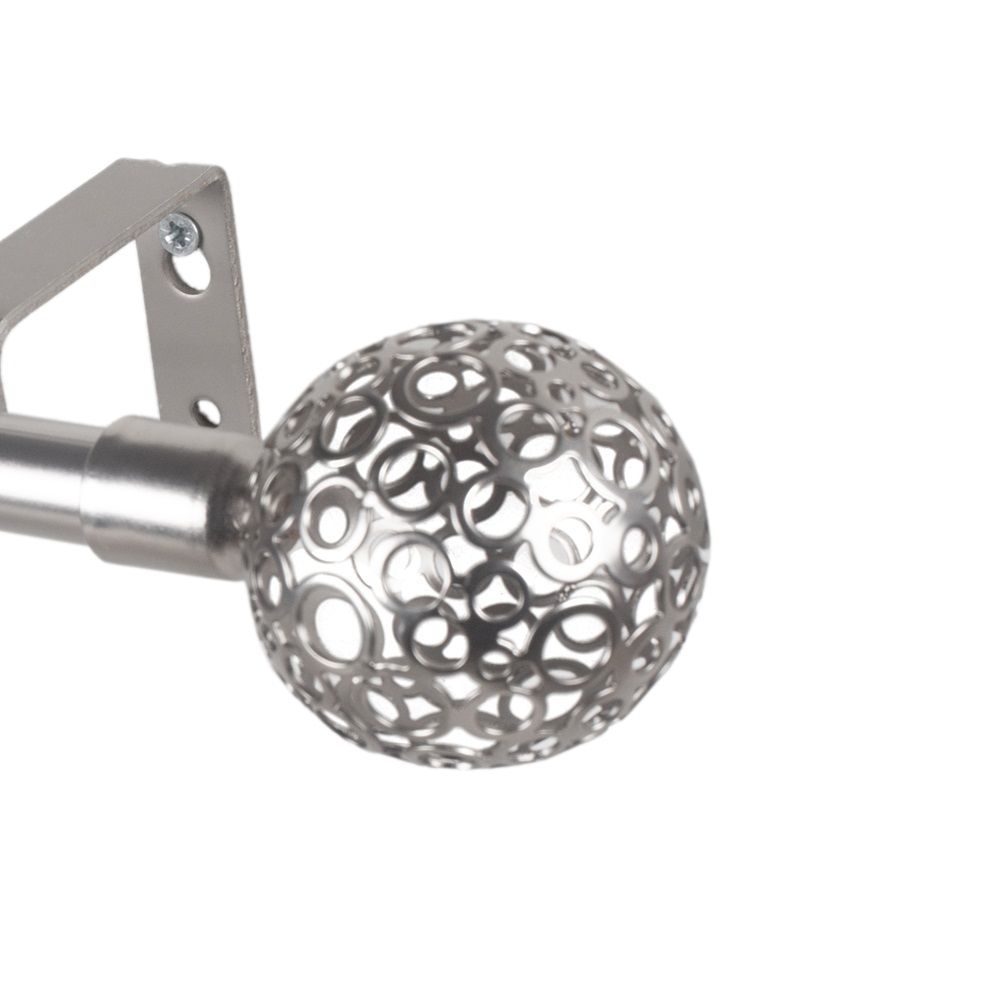 Карниз настенный раздвижной однорядный d16/19 мм 160-300 см Ажур сатин