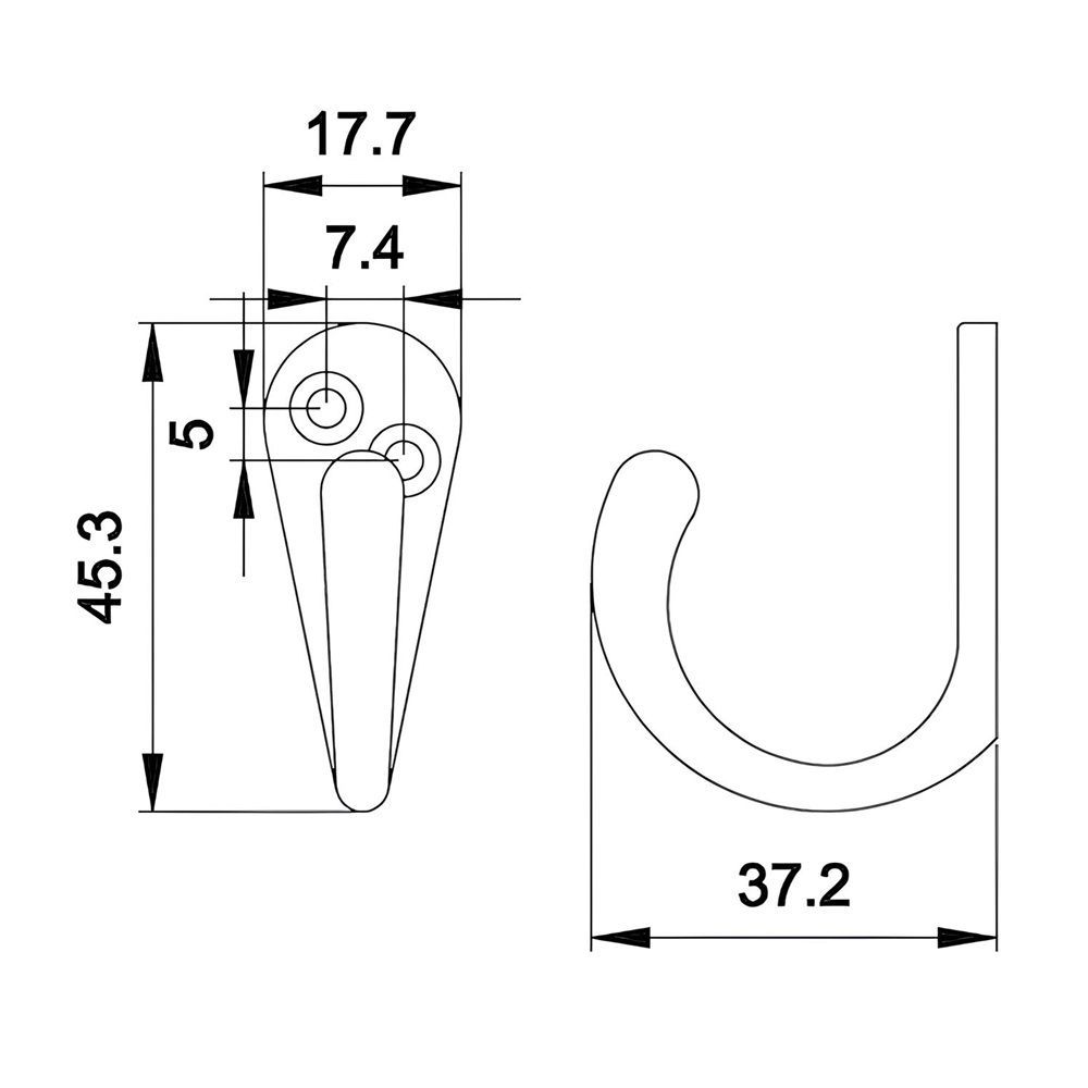 Крючок мебельный одинарный Trodos DMZ-31304 черный