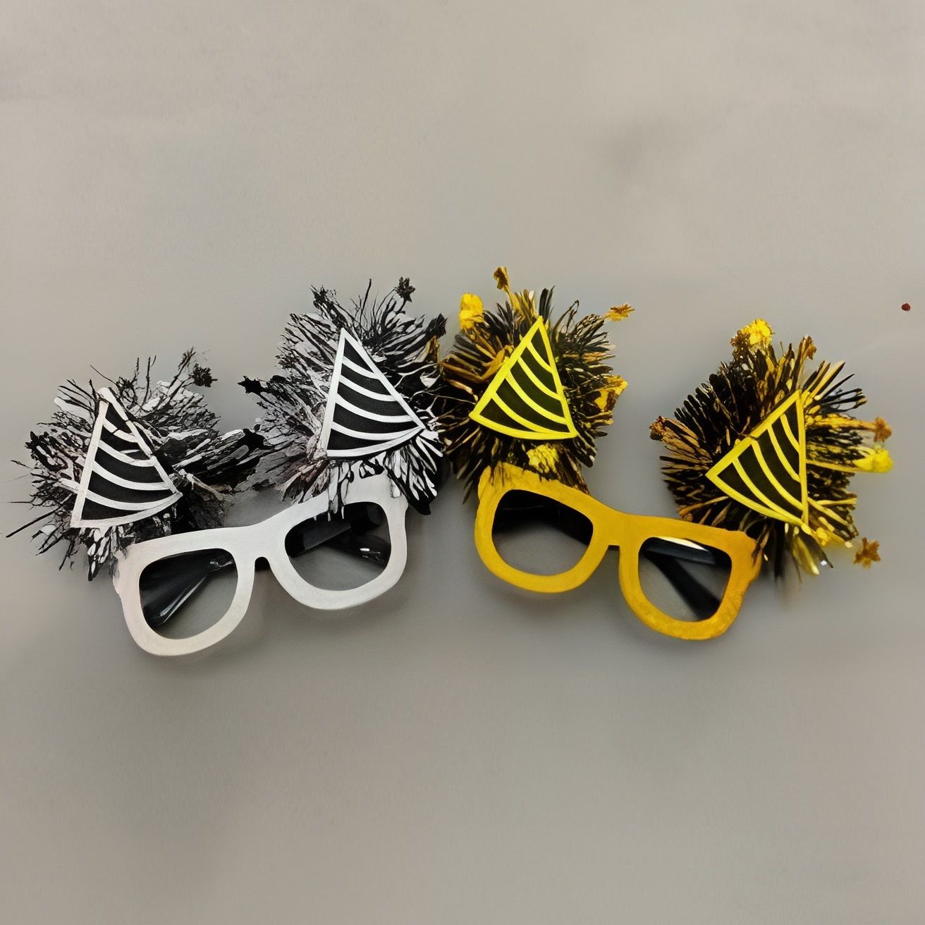 Очки карнавальные Елочки с мишурой 14х20 см микс 2024-8539