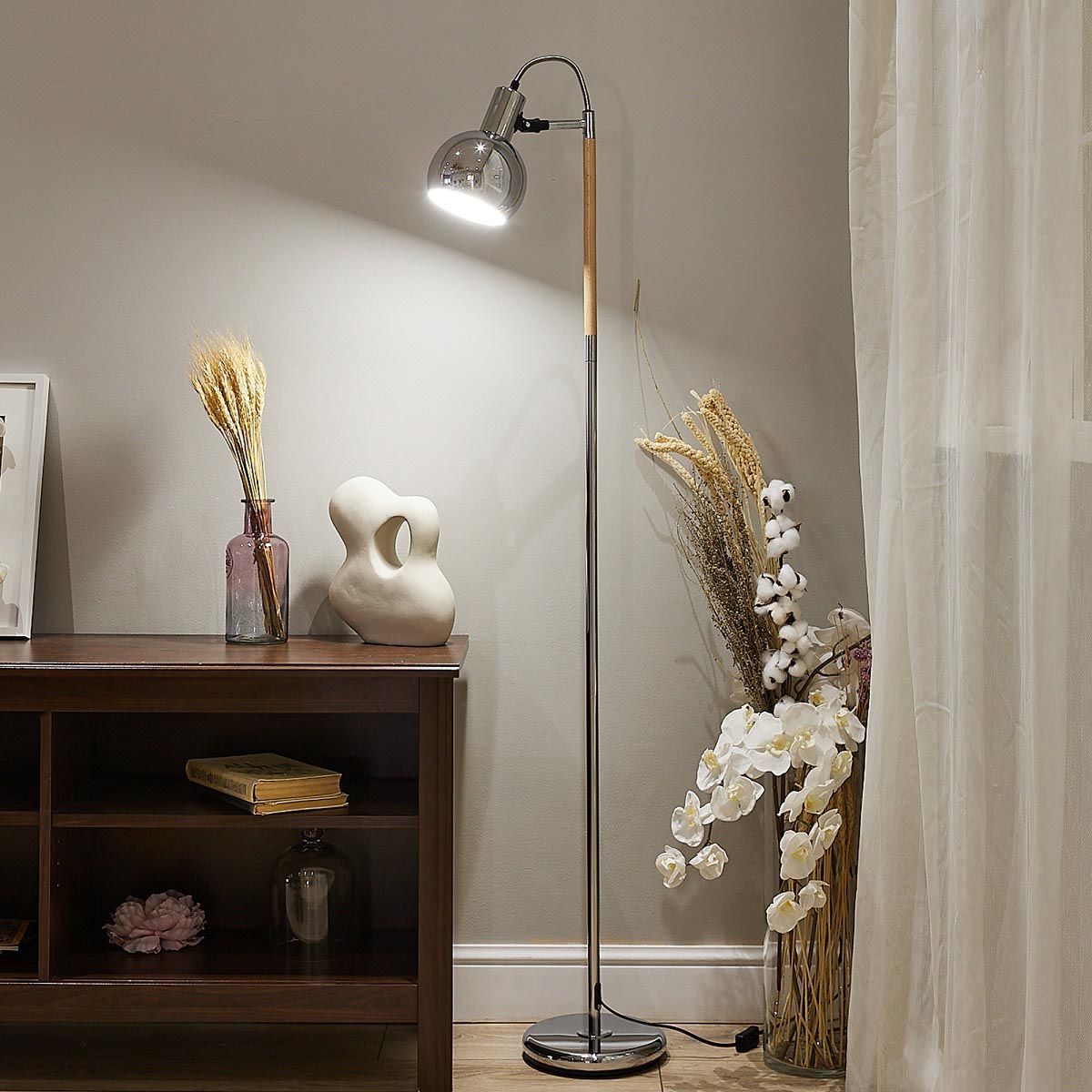 Торшер UML-T702 E14 silver