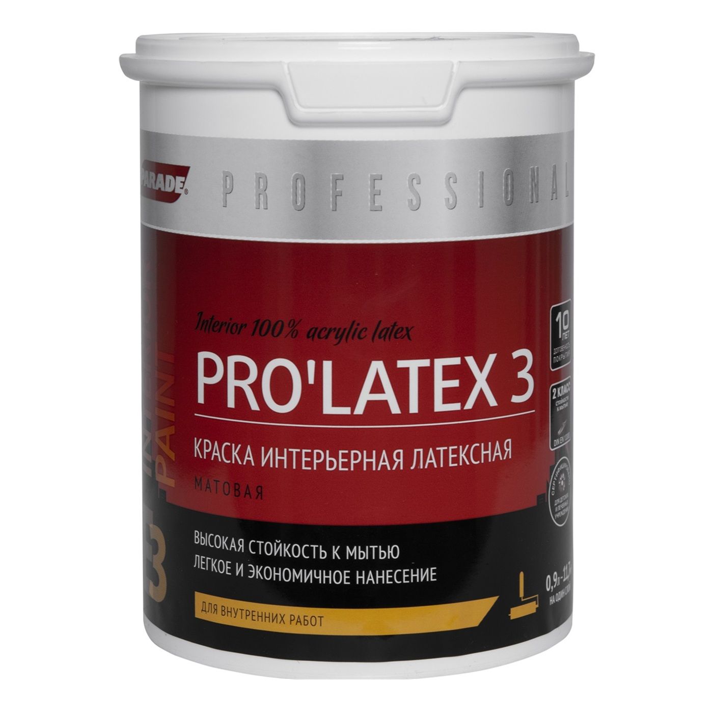 Краска латексная Parade ProLatex Е3 база С матовая 0,9 л