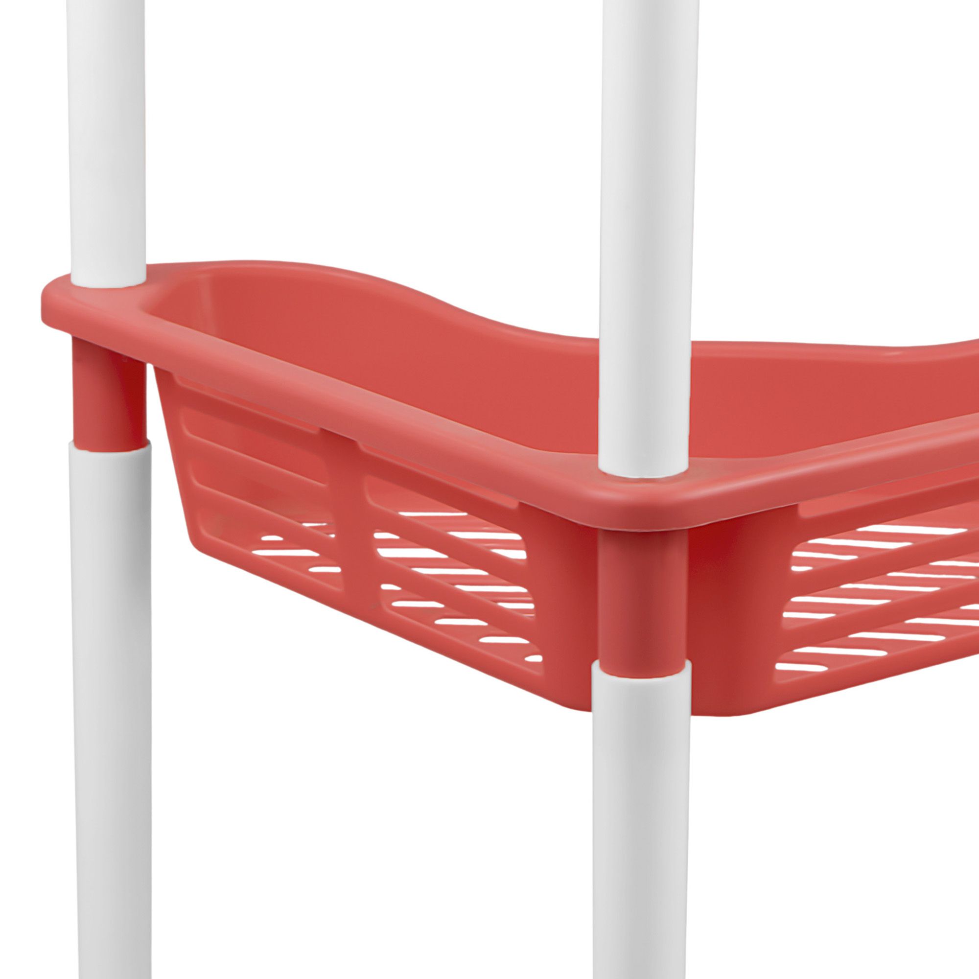 Этажерка угловая Krita 3-х секционная с корзинками коралл