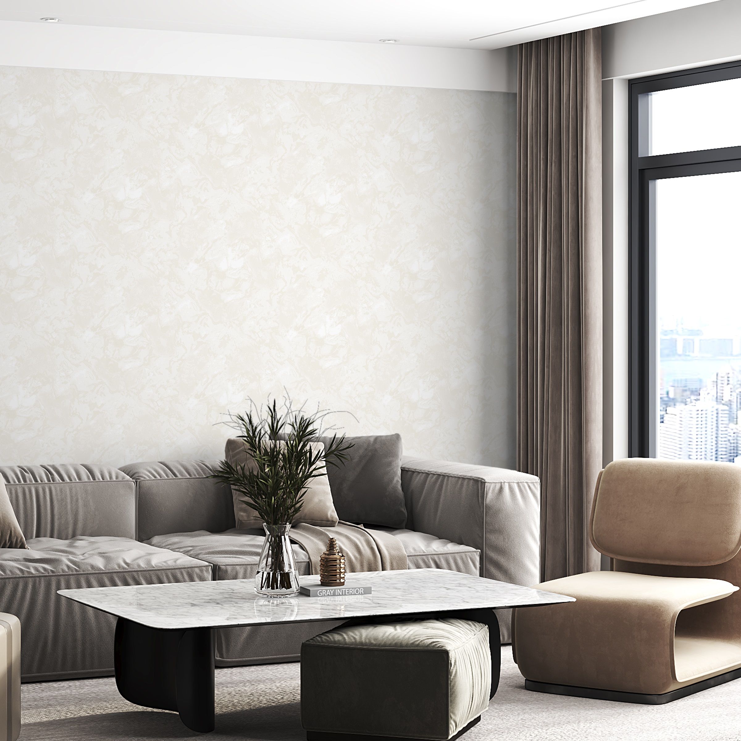 Обои Green Walls Аметист С40 4066 02 бежевые абстракция 1,06х10,05 м