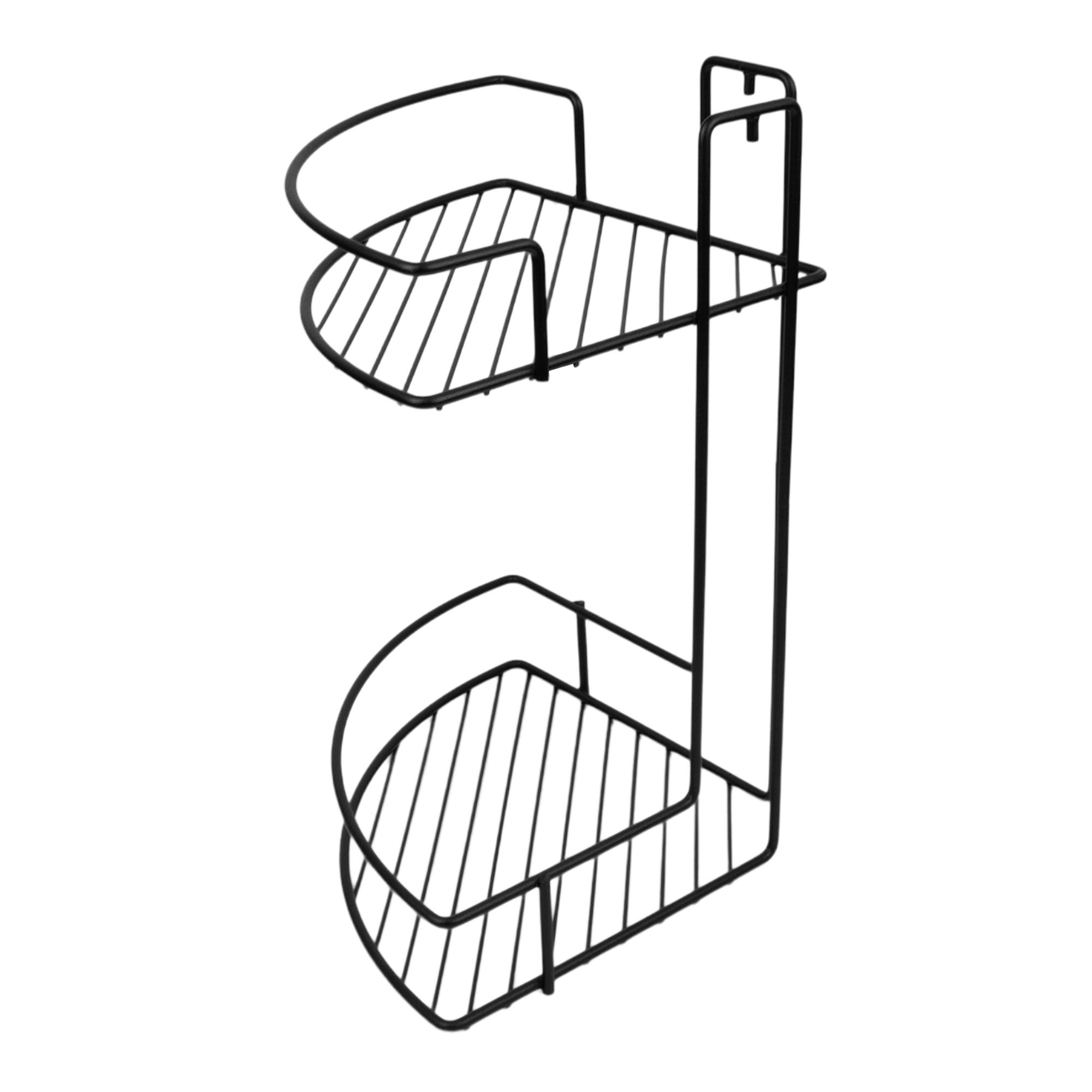 Полка для ванной 2-х ярусная Fora Гетсби черная
