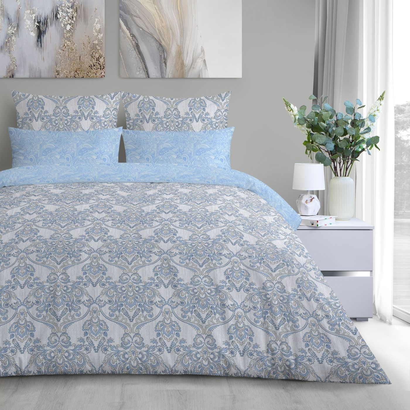 Белье постельное дуэт сатин Verossa Manisa 70х70 см-2 50х70 см-2