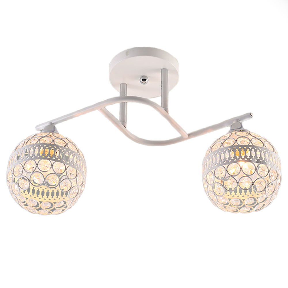 Люстра потолочная XA1585/2 WH+CR белый/хром 2х60Вт E27 d430 h270 crst, HN23