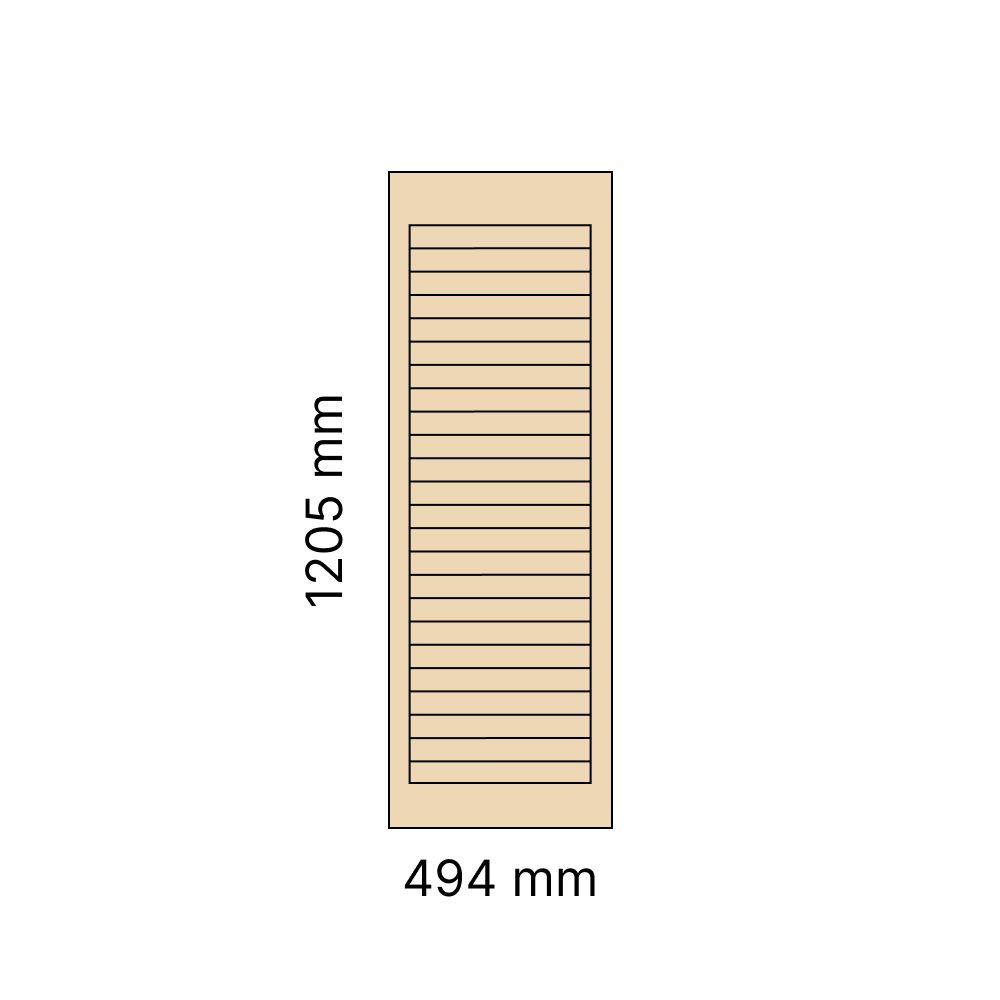 Дверка жалюзийная 1205х494х20 мм хвоя