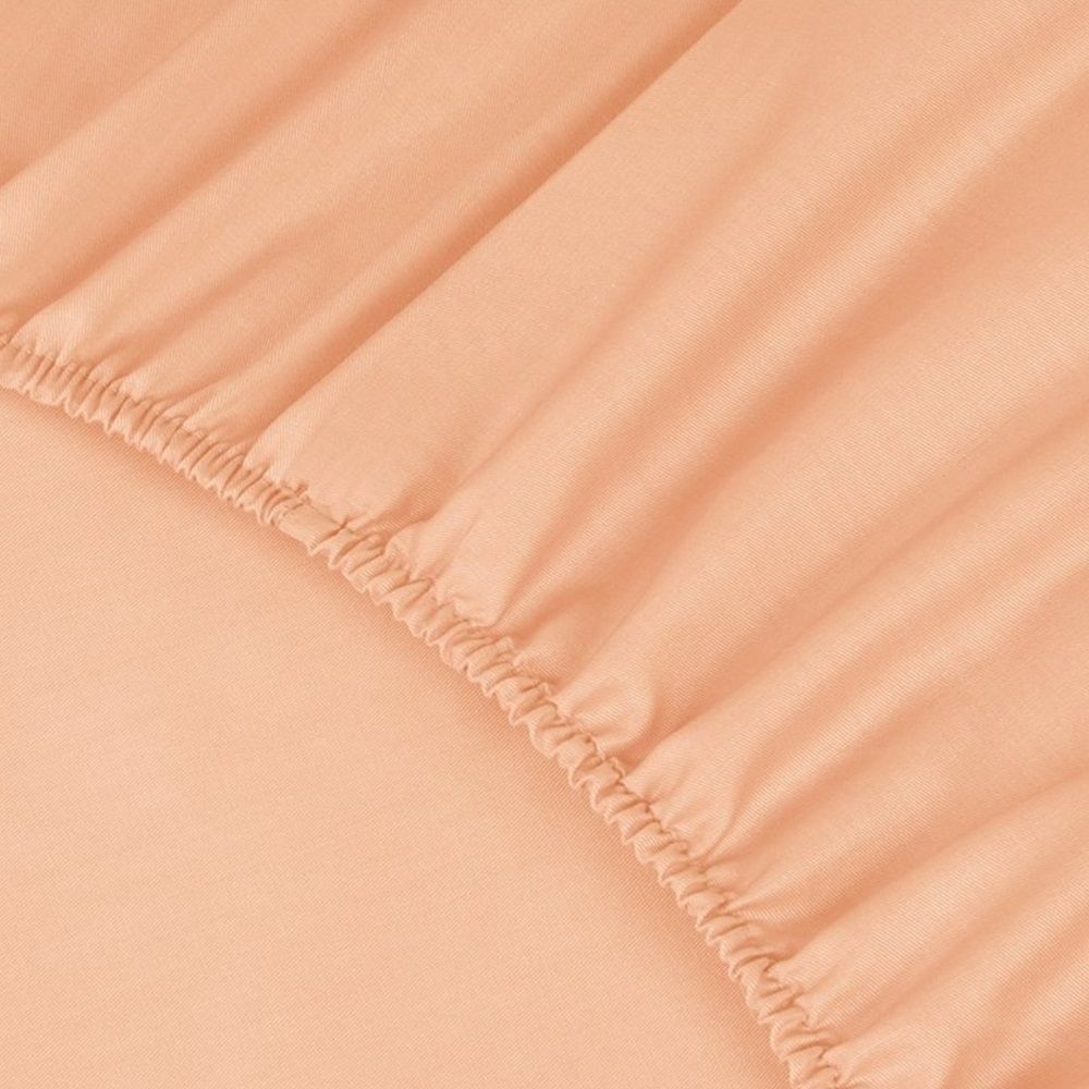 Простыня на резинке 90х200х23 см сатин Моноспейс ПРСС09 персиковая