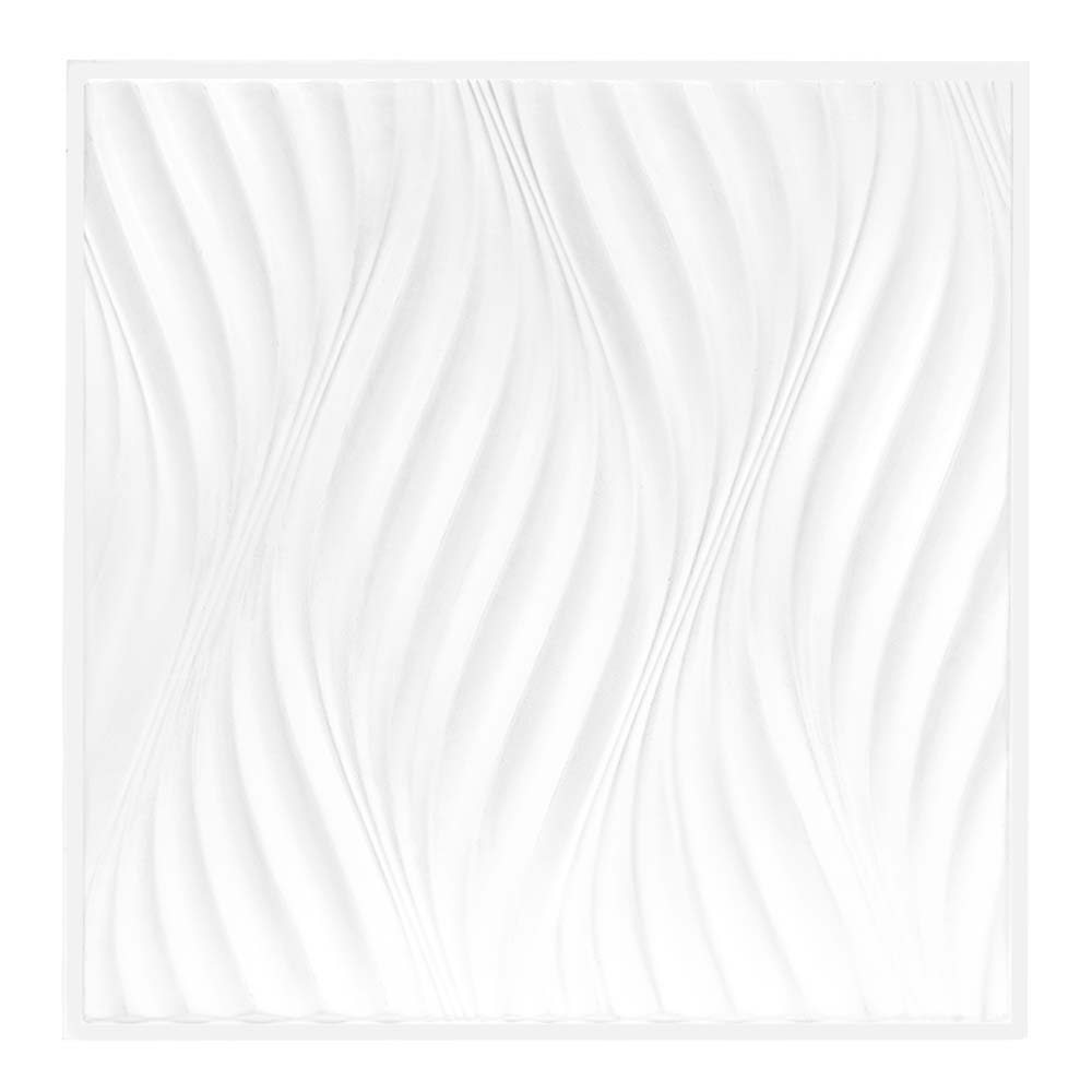 Панель 3D облицовочная ПВХ Порту белый 595х595х10 мм