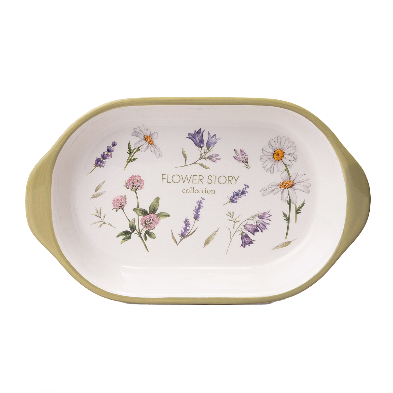 Блюдо-шубница Agness Flower story 28х17,5х4,5 см керамика