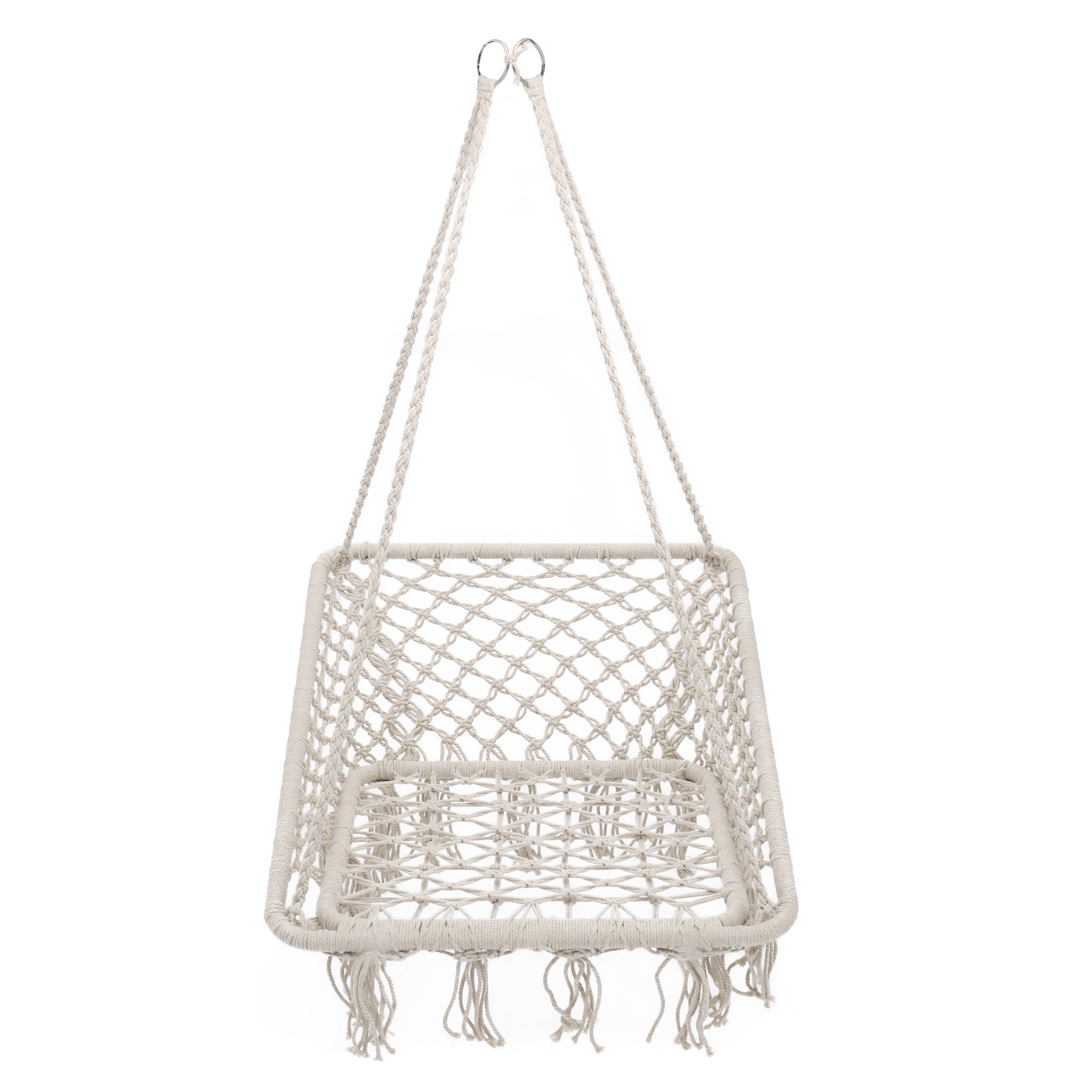 Качели подвесные плетеные Nolita 600х1100/500х580 мм до 110 кг бежевые 10922-7414