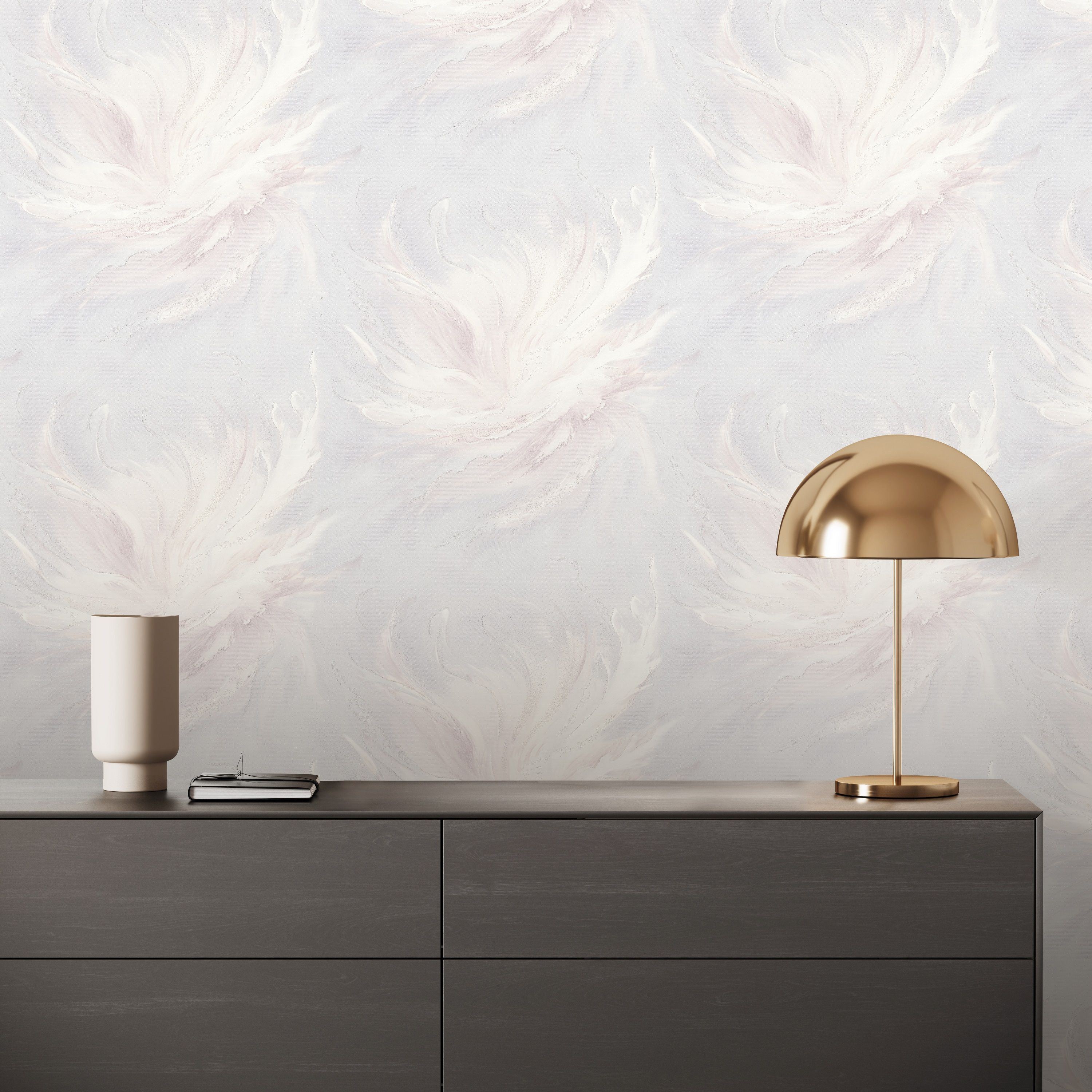 Обои Euro Decor Floravento 7324-24 серые абстракция 1,06х10,05 м