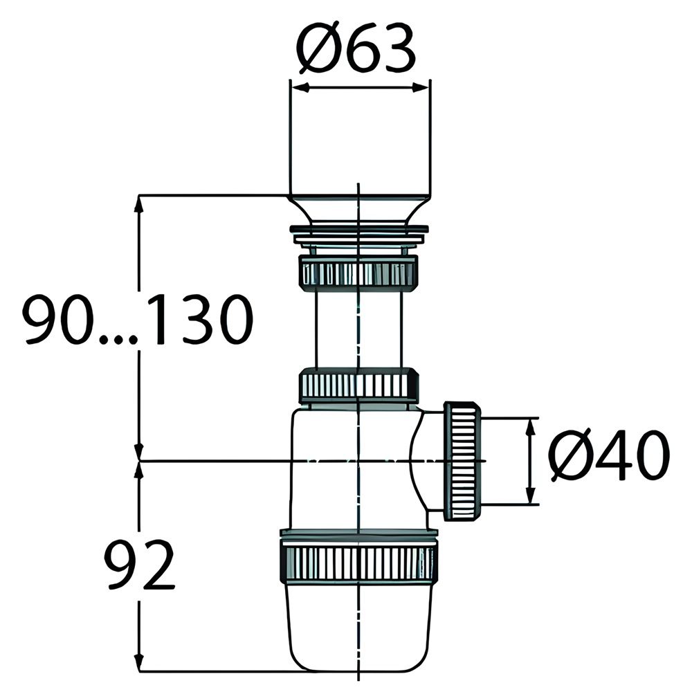 Сифон для мойки 1 1/2"х40 Элит Wirquin 30980611