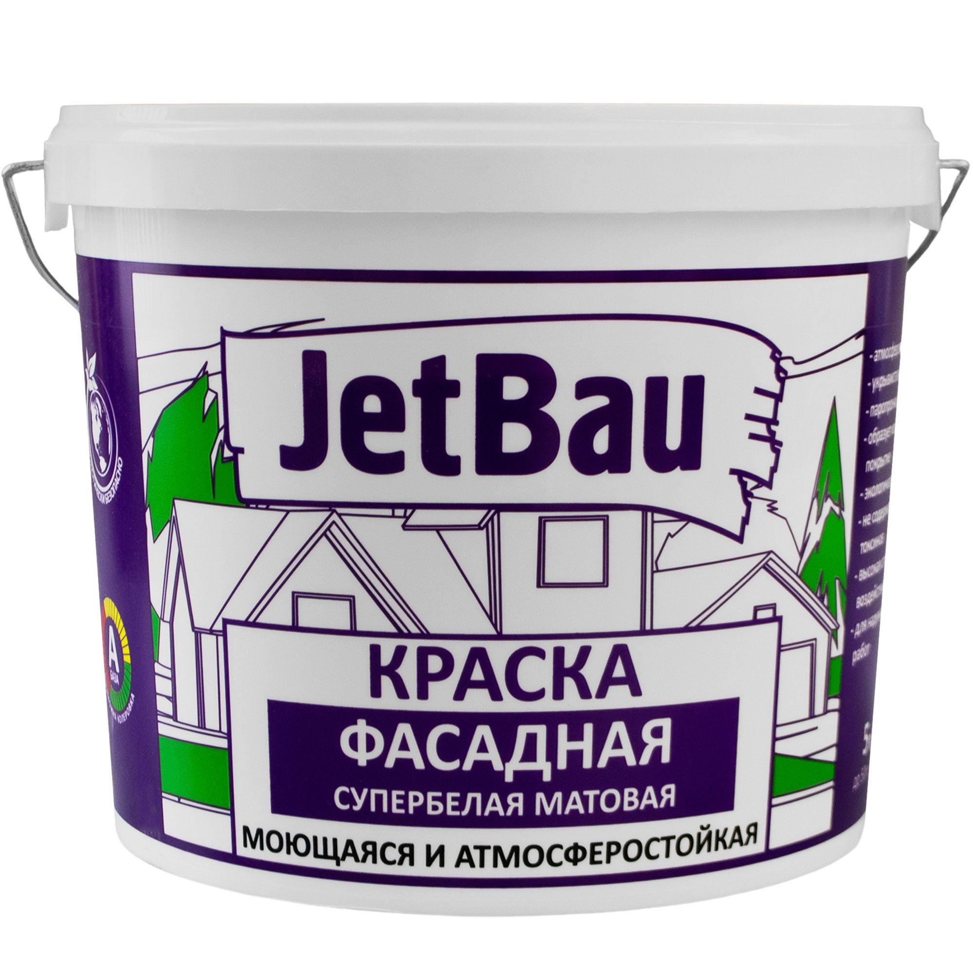Краска интерьерная акриловая JetBau 5 л/7 кг