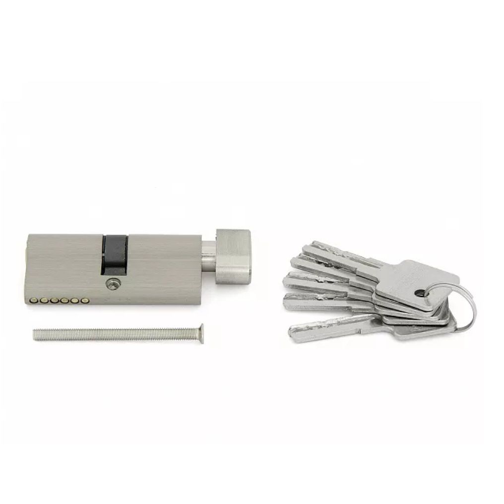 Механизм цилиндровый 70 мм с вертушкой Palladium Pragma ZN 70 C BK SN мат. никель