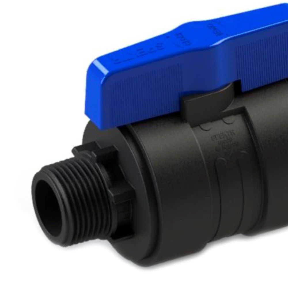 Кран шаровой ПЭ 3/4" НР/НР PN16 Ital