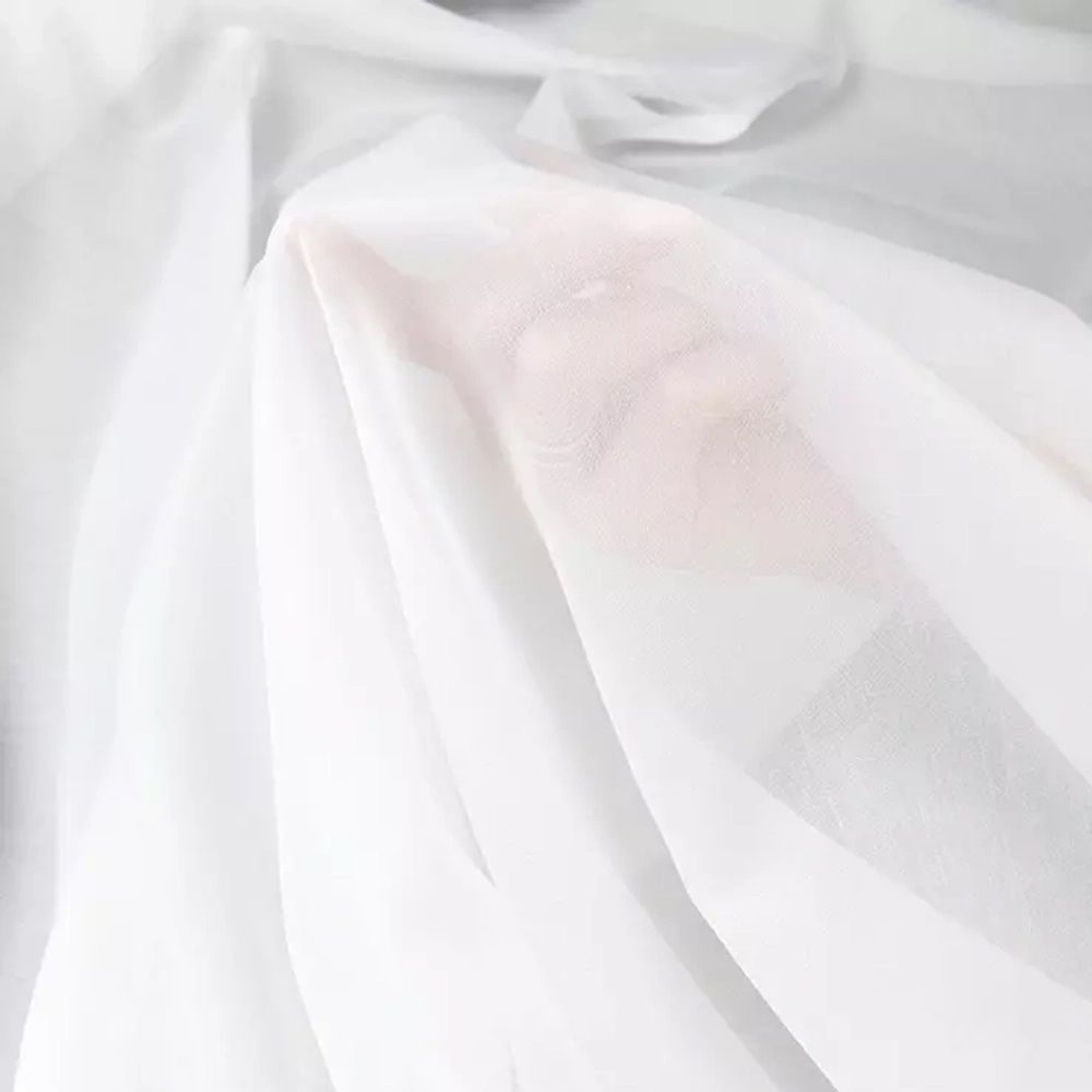 Ткань для штор Тюль батист Боско белый с утяжелителем