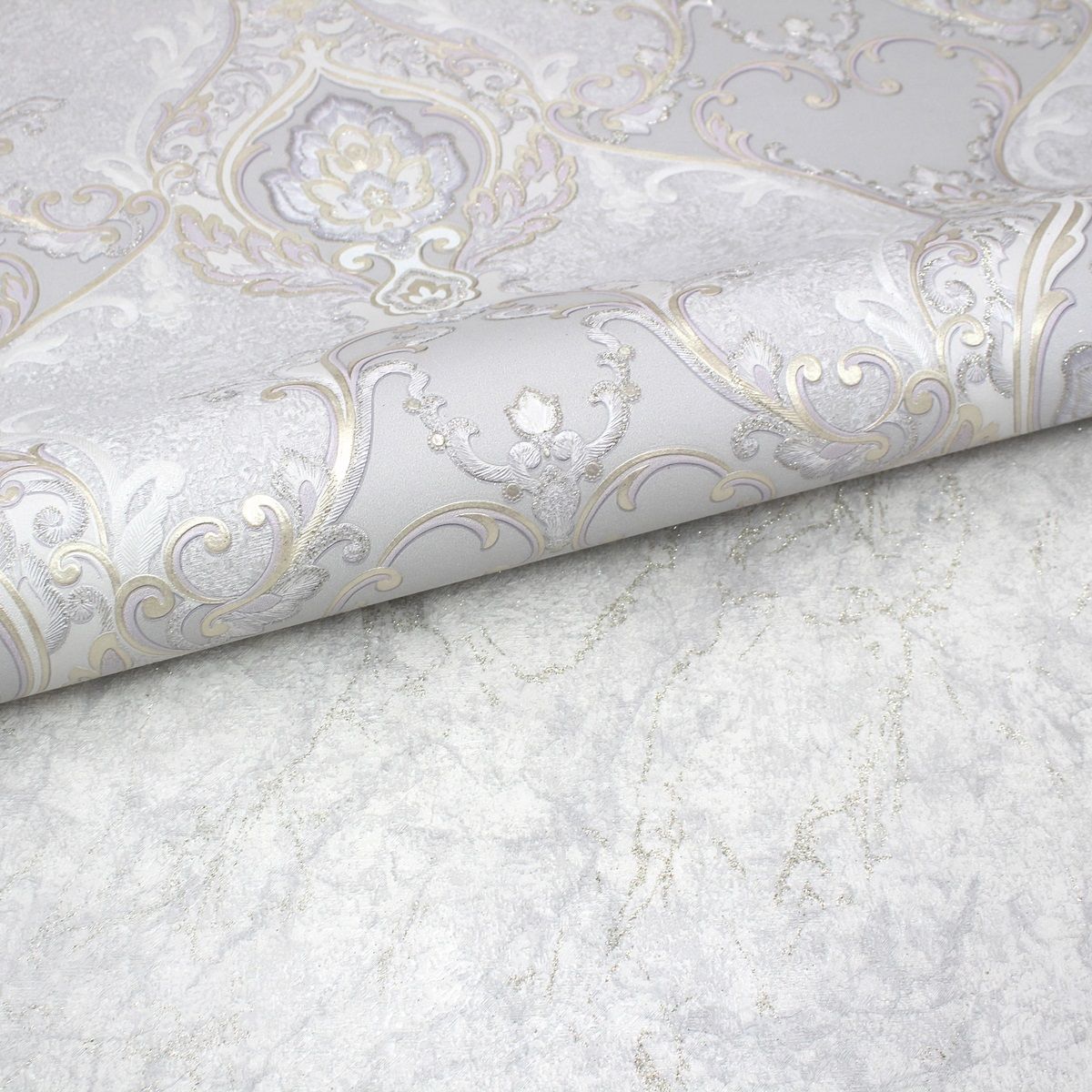 Обои Erismann Elegant 60696-03 серые с золотом мрамор 1,06х10,05 м