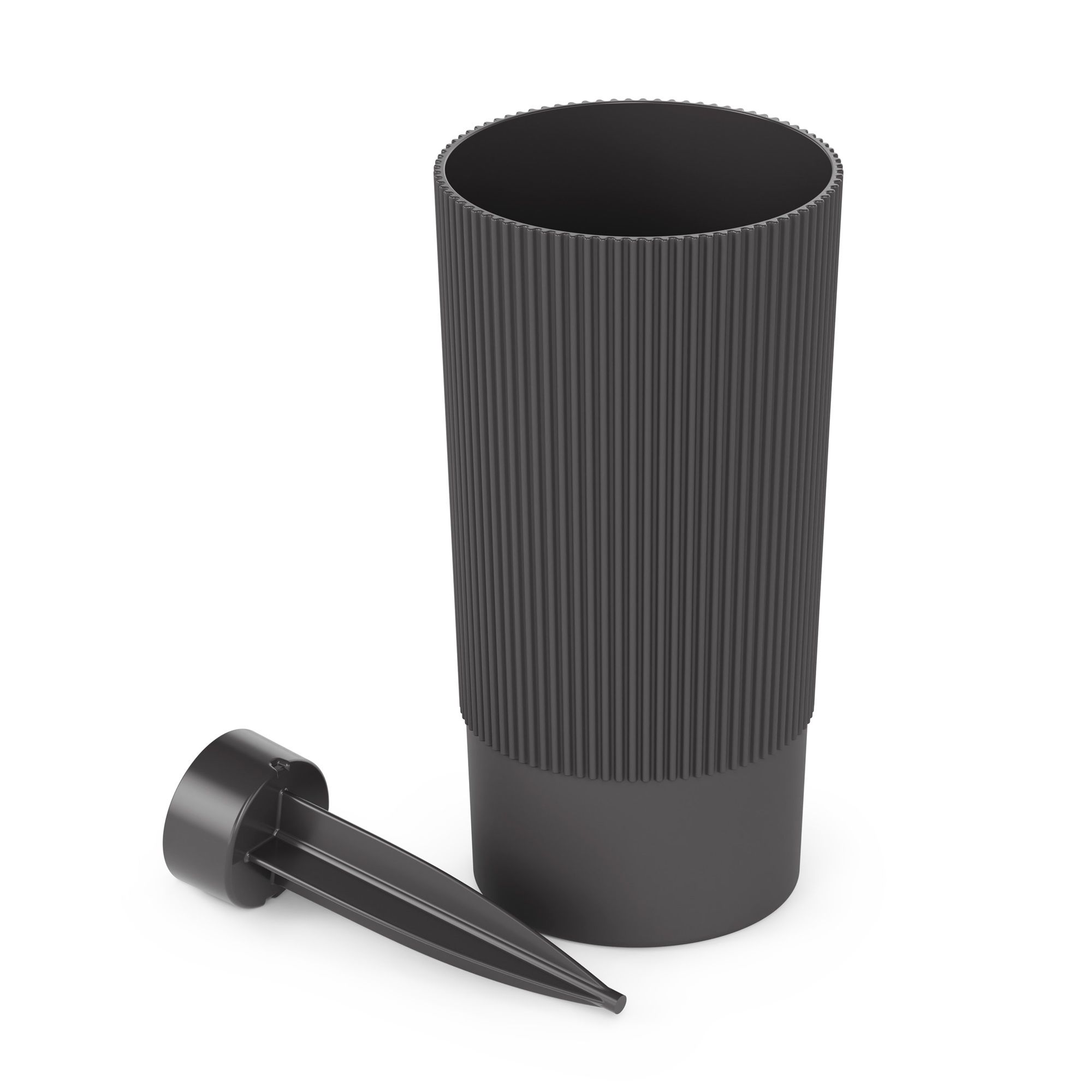 Ваза пластиковая Версаль 20 см d10 см 1,2 л графит с колышком