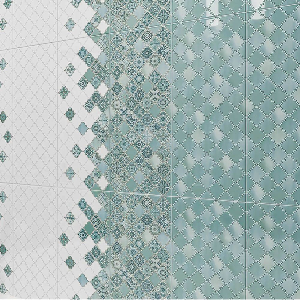 Плитка настенная Azori Calypso Aquamarine 20,1х50,5 см сине-зеленая 1,62/1,52 м2