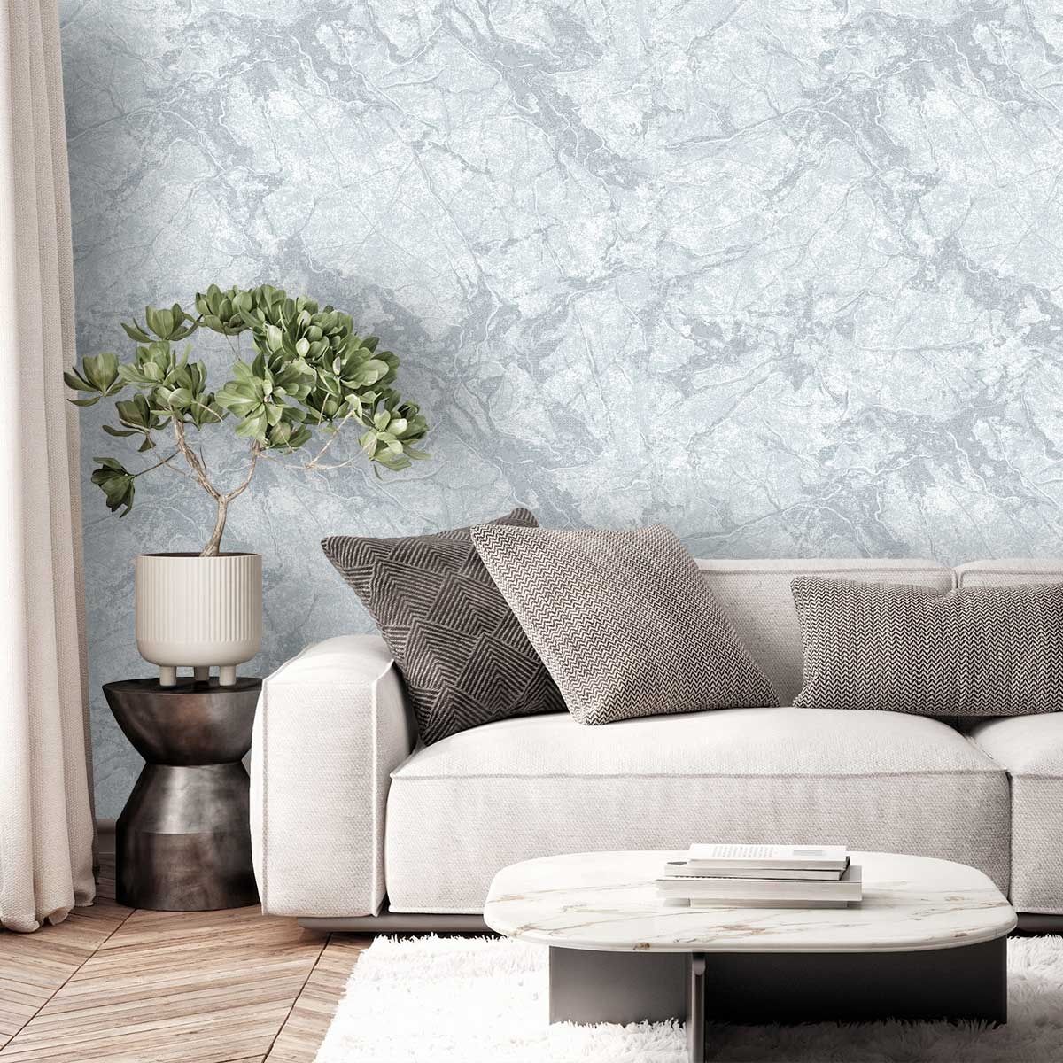 Обои Aurora Мираж С50 5041 01 синие мрамор 1,06х10,05 м